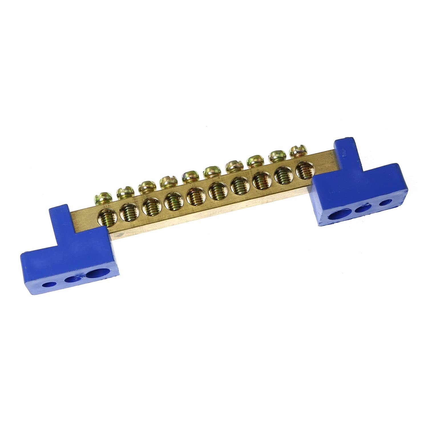 RLECS 2pcs Terminal Bus Bar 10 Positions Terminal Block Brass Wire Screw Term…