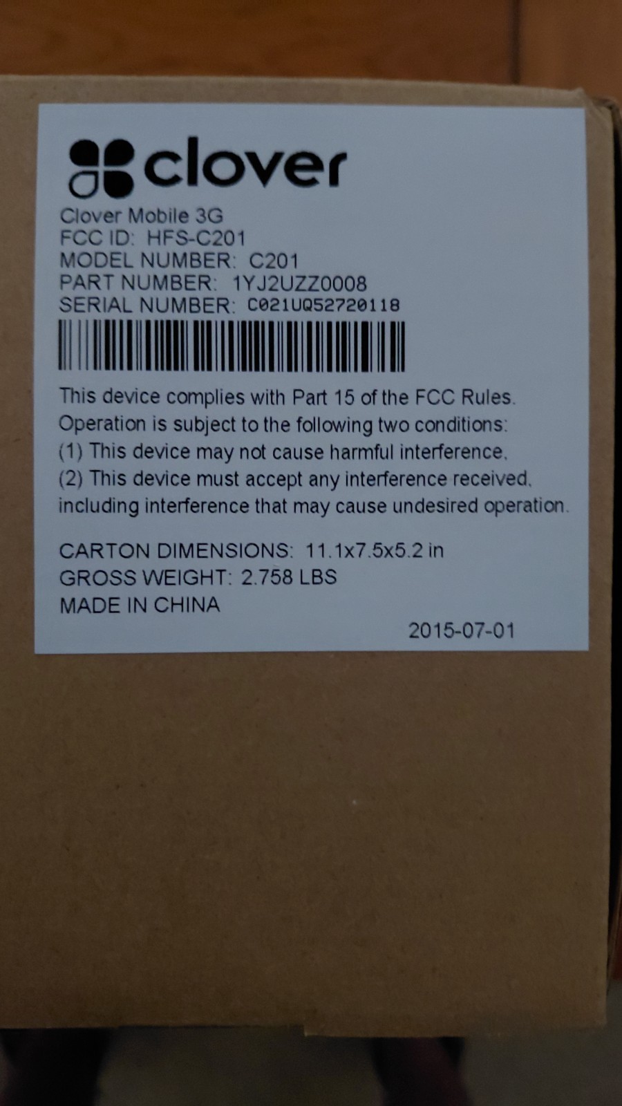 Clover Mobile 3G HFS C201 (Brand New In Box)