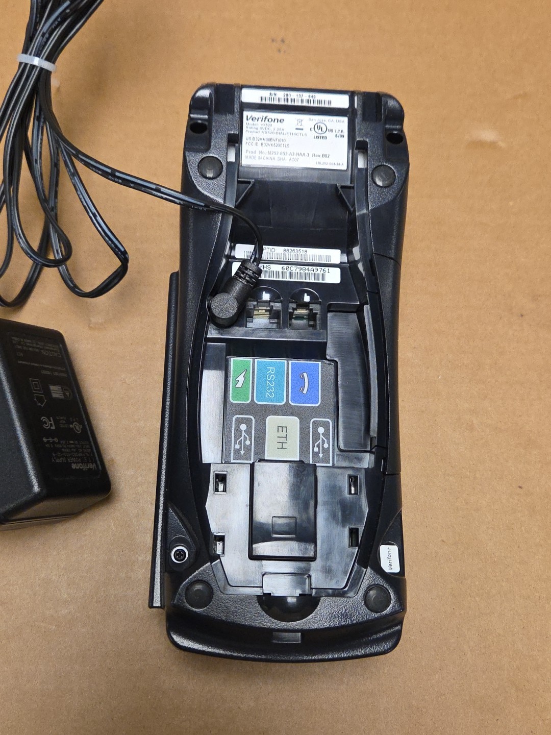 VERIFONE VX520 CREDIT / DEBIT CARD POS TERMINAL WITH POWER CORD *UNTESTED