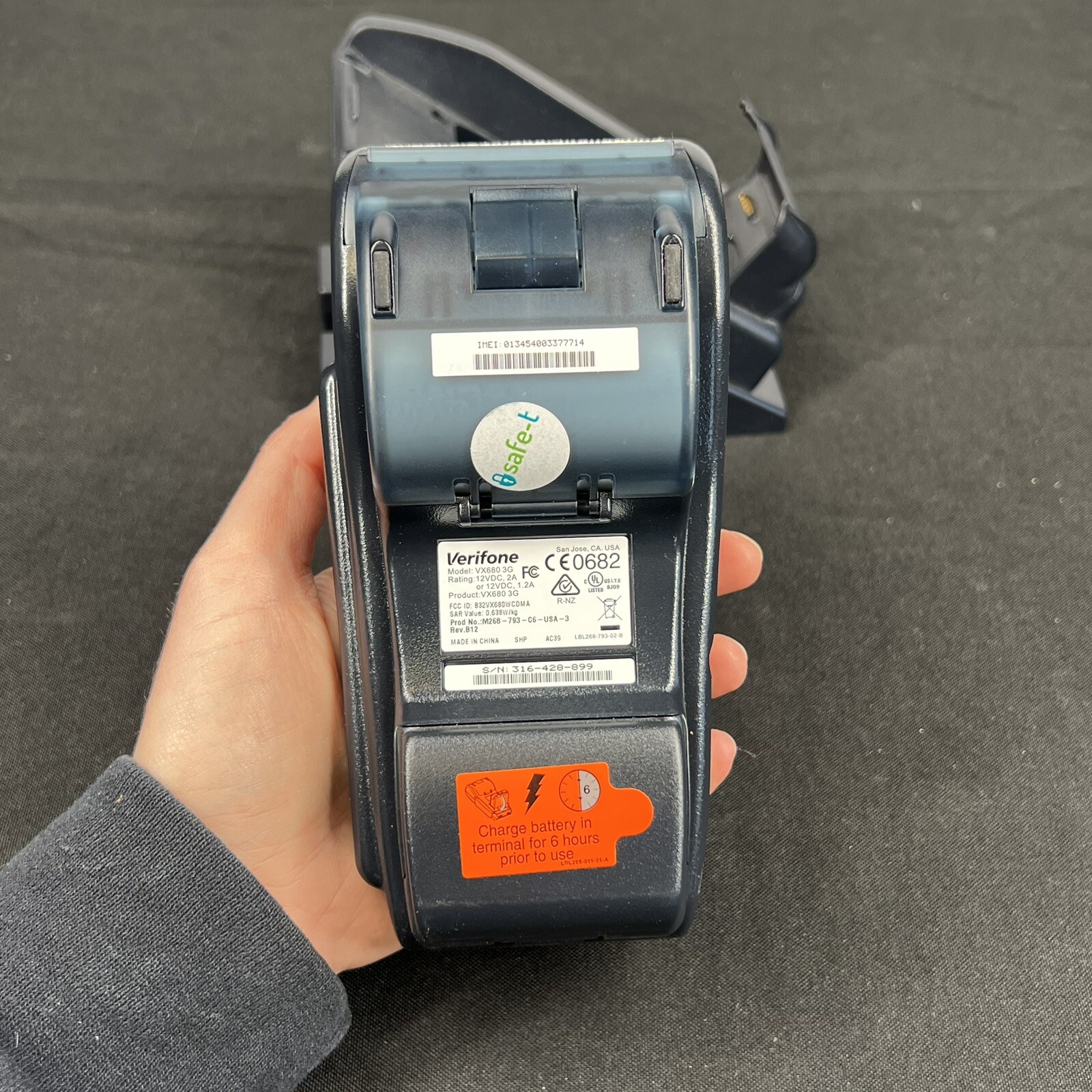 Verifone VX 680 3G Silver Handheld Wireless Bluetooth Credit Card Terminal