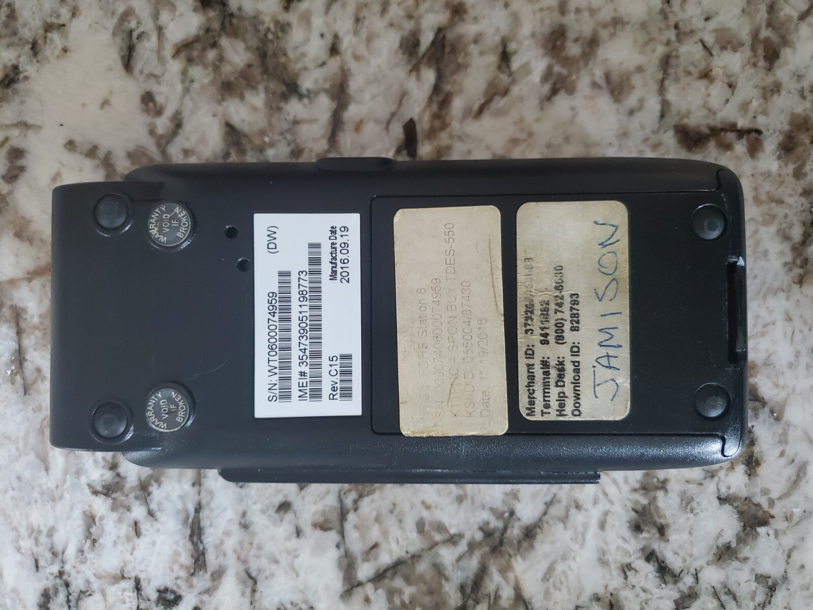 First Data FD-410 Credit Card Machine w/ Power Supply