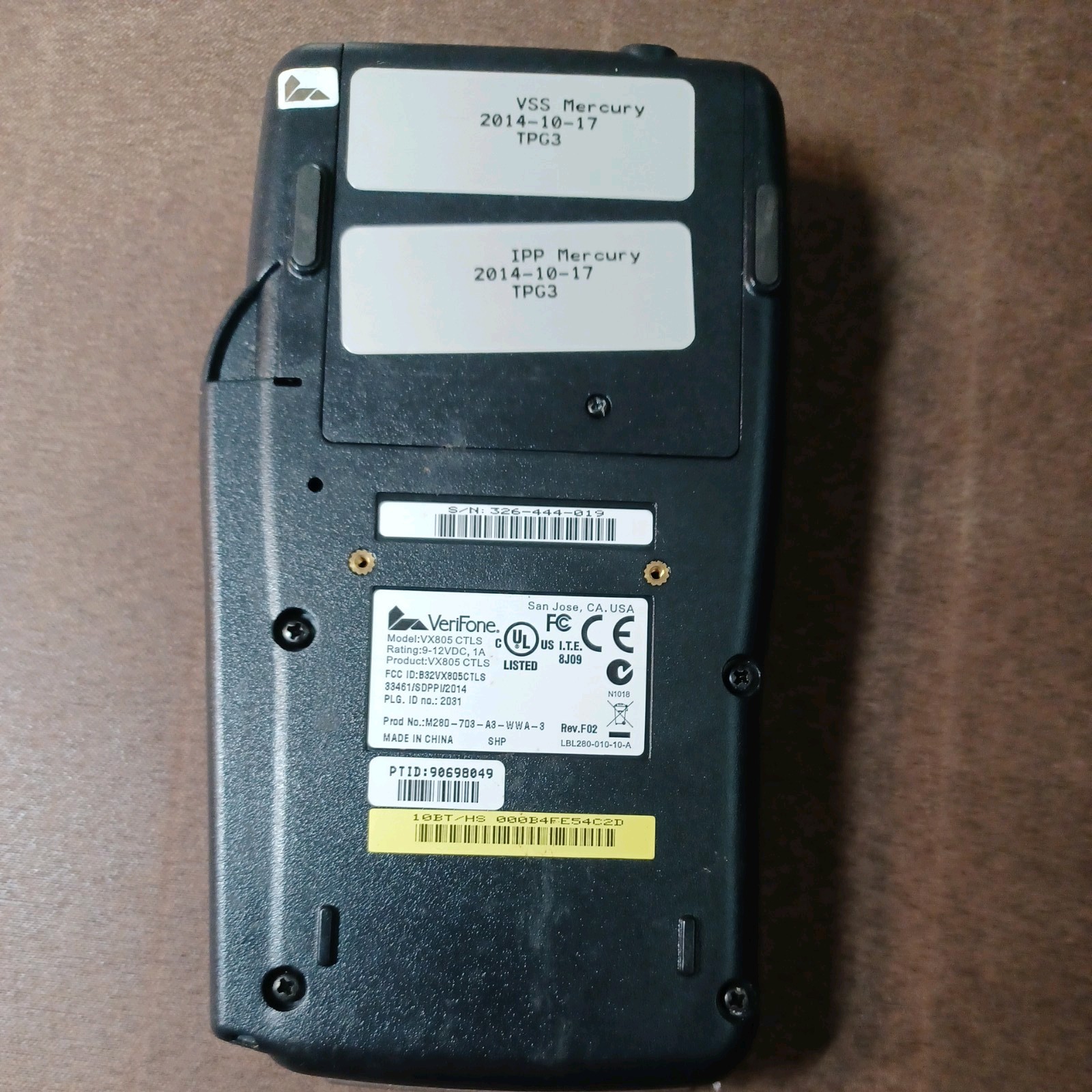 VeriFone VX805 CTLS Pin Pad Tamper Chip/Card Reader Only *Untested*
