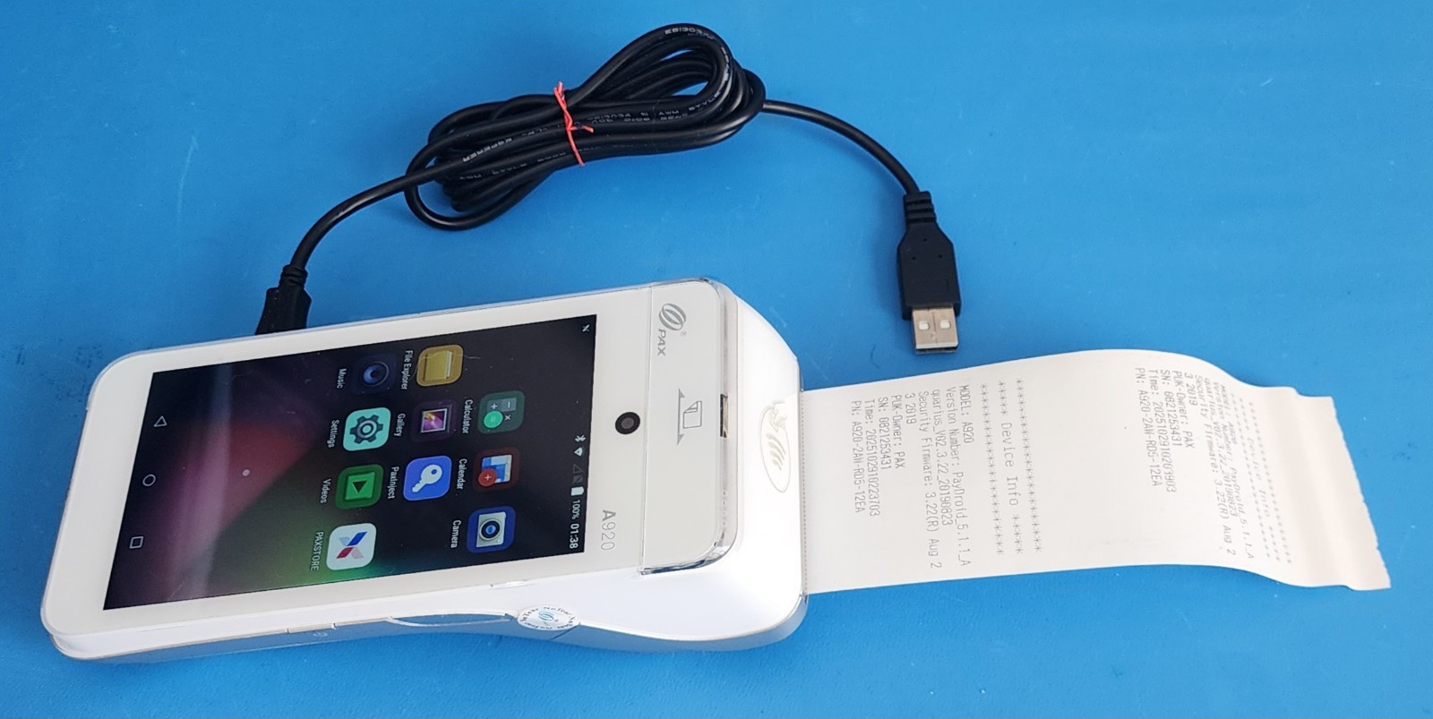 PAX A920 Android Based POS Payment Terminal 5″ touchscreen 4G, Wi-Fi with Cable