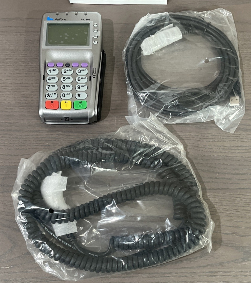 New Verifone VX-805 Pin Pad Card Reader 160mb Keypad & Cables