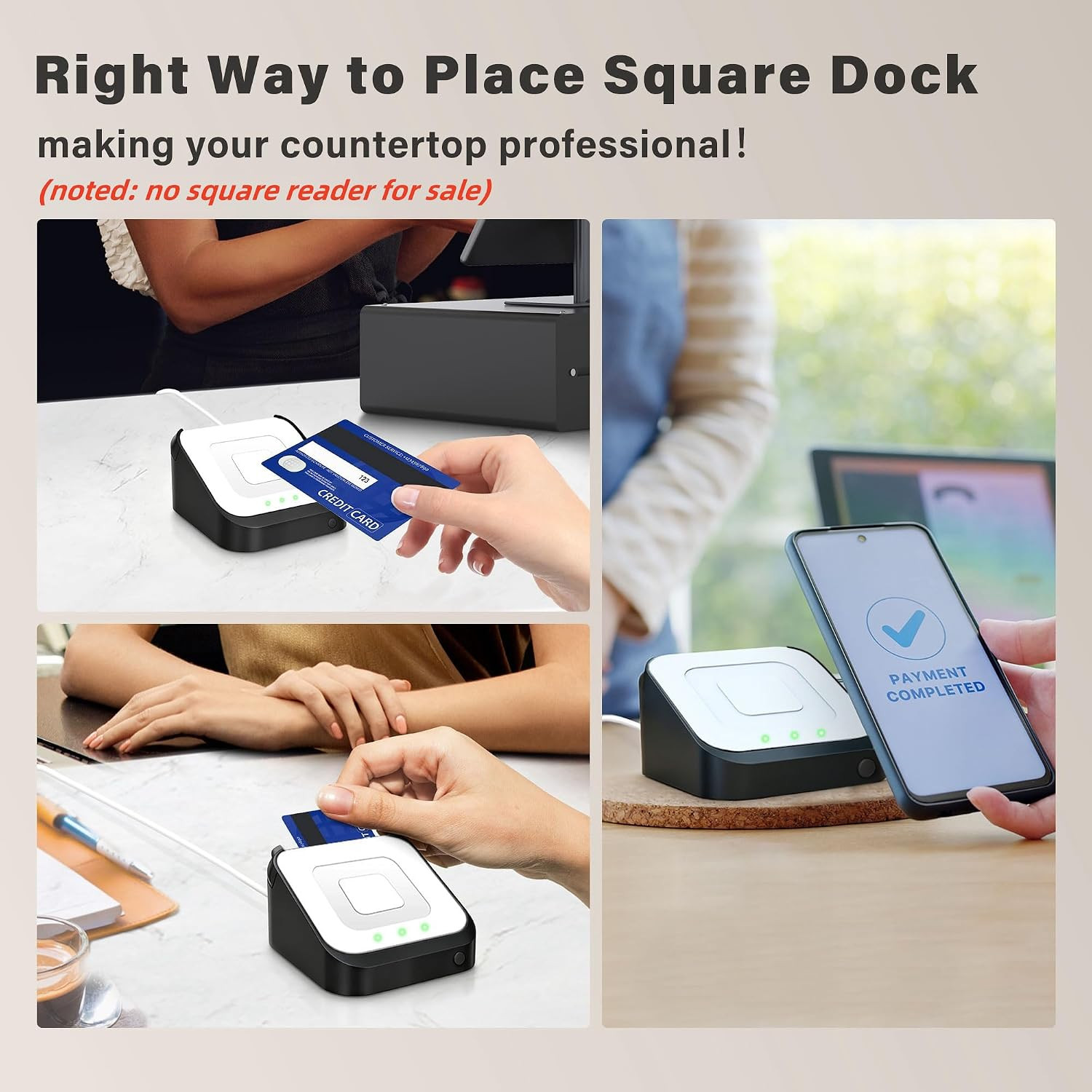 Square Dock for Square Reader 2Nd Generation, Holder Stand for Square Card