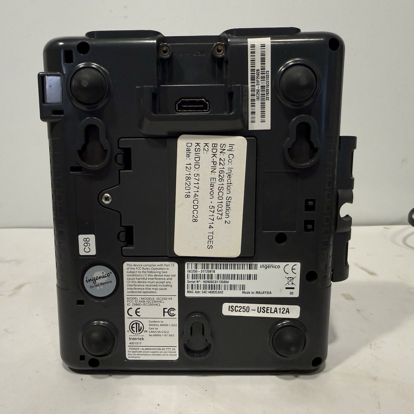 Ingenico iSC Touch 250 Credit Card Terminal Tested Powers On No Stylus