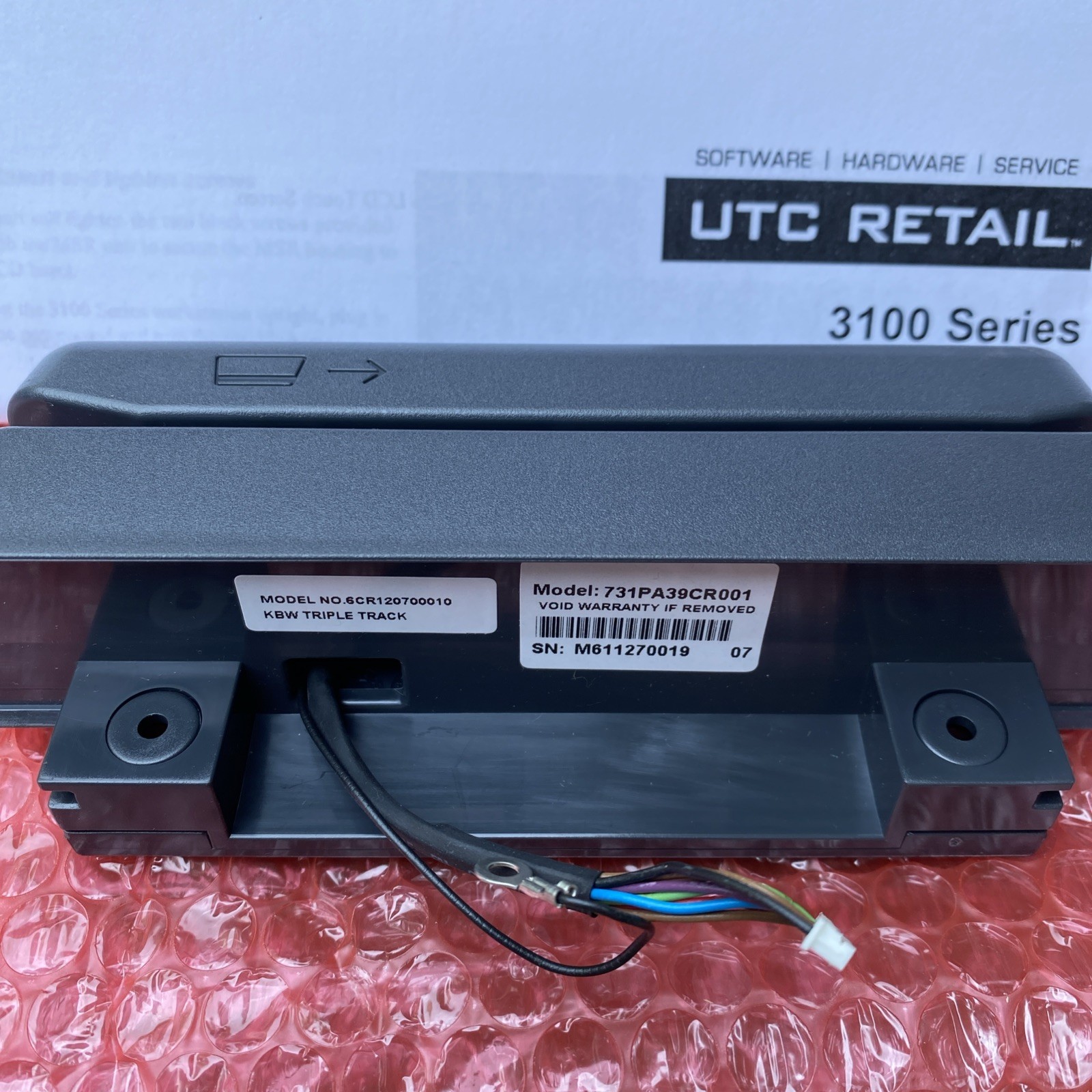 UTC Retail 3170 Series Magnetic Stripe Reader MSR 731PA93CR000 New Open Box POS