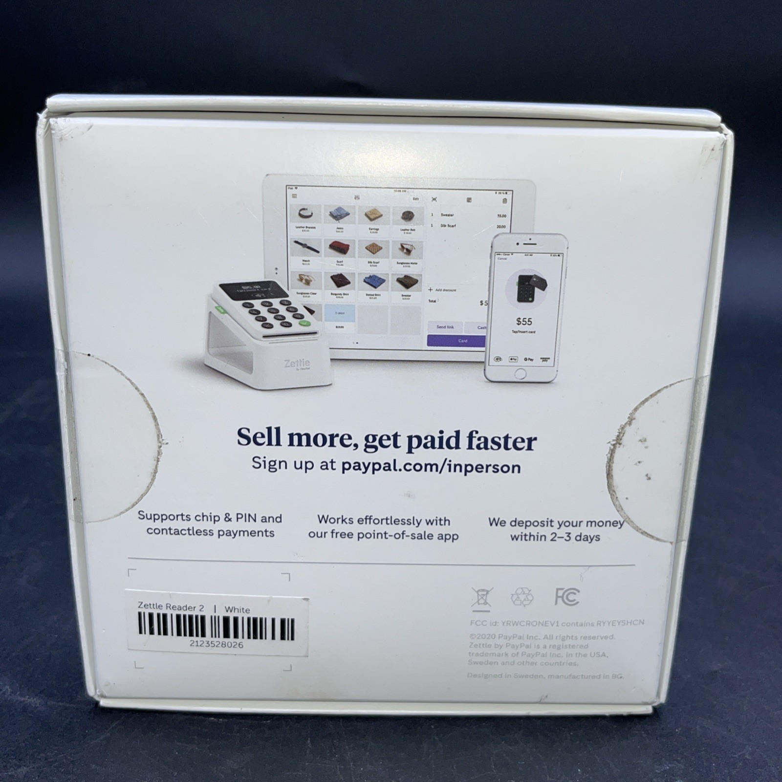 PayPal Zettle Reader 2 Credit Card Terminal White NEW SEALED Box
