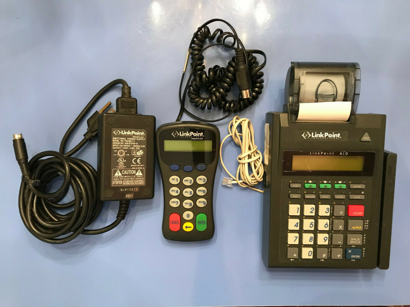 Linkpoint Credit/Debit Reader (LPAIO): Scanner, Pin Pad (FD10), and Cables