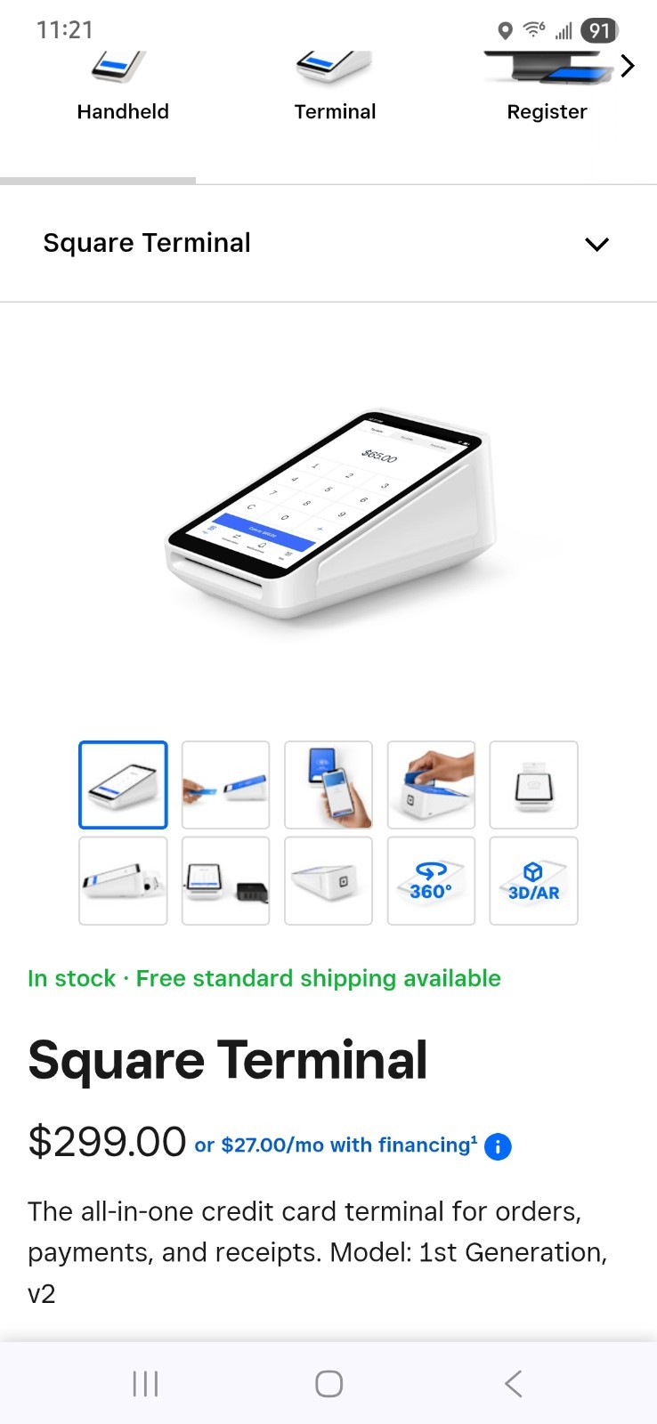 Square 02099 Credit Card Terminals W/All Accessories