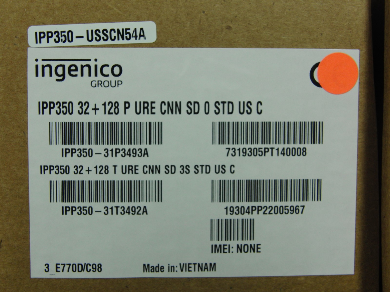 LOT of (12) ~ NEW ~ Ingenico IPP350-31P3493A Credit Card Reader Terminal