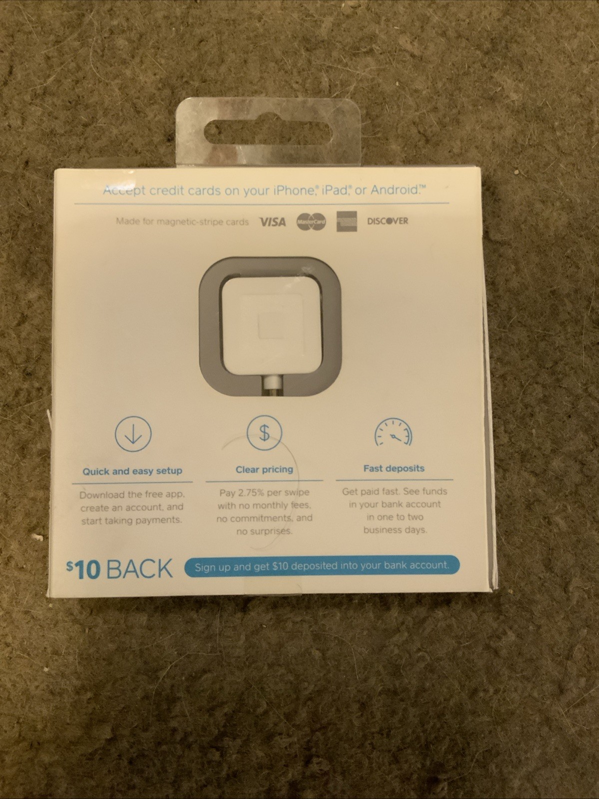 Square Credit Card Reader Apple Android Headphone Jack Magstripe New