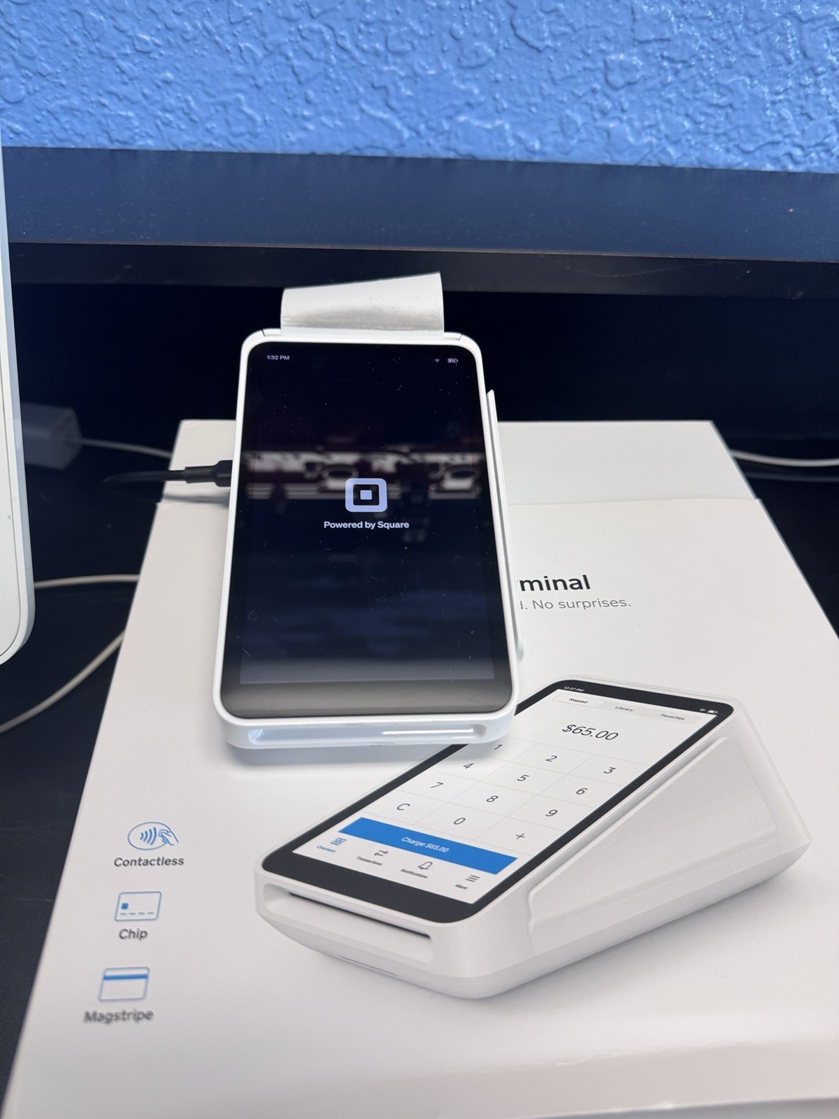 Square Terminal, an all-in-one credit card machine and point-of-sale system Used