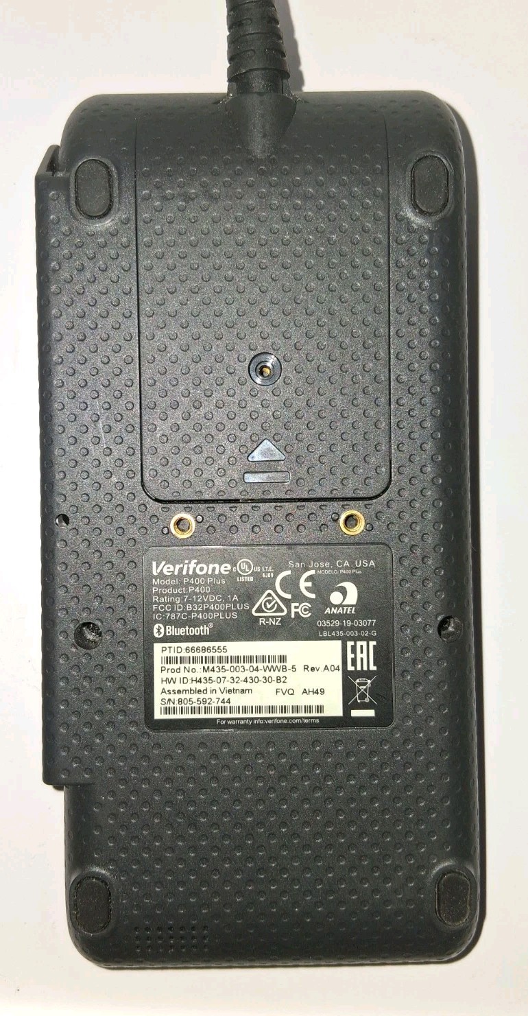 Verifone P400 Plus Credit Card Terminal M435-003-04-WWBɓ -5 SOLD AS IS