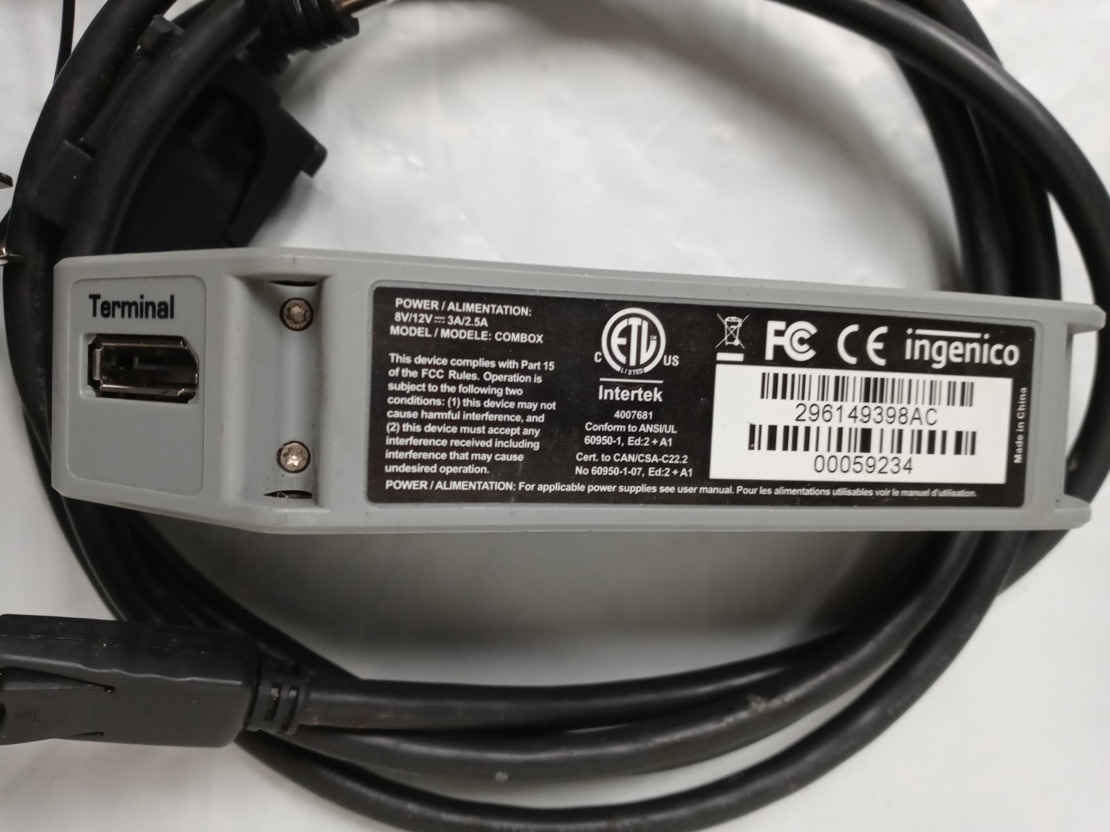 Ingenico Combox Magic Box POS Terminal Box – w/Power Supply and Umbilical Cord