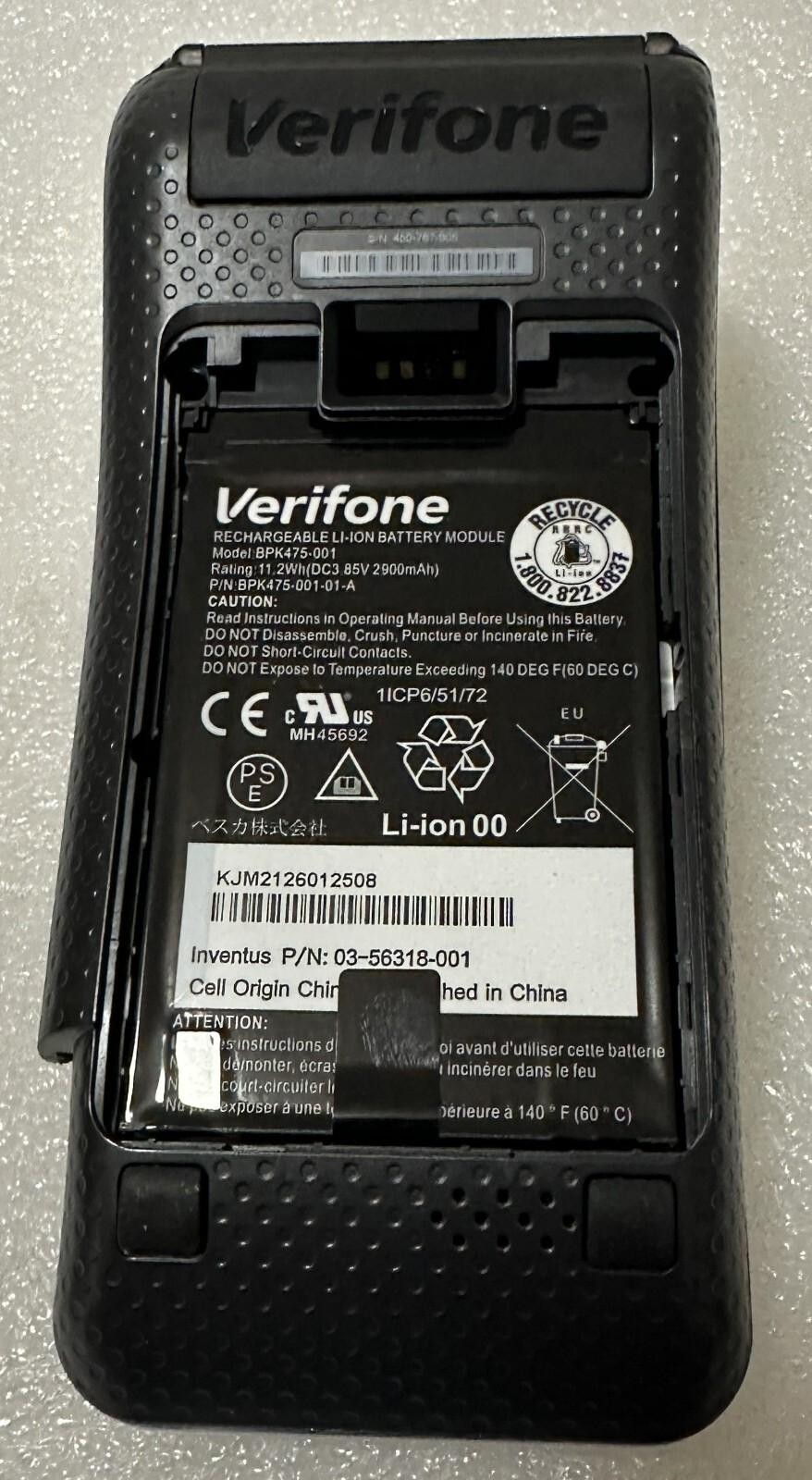 VERIFONE ENGAGE M475-013-34-NAA-5 PORTABLE TOUCH V400M 4G/BT/WIFI STD KPD CTLS