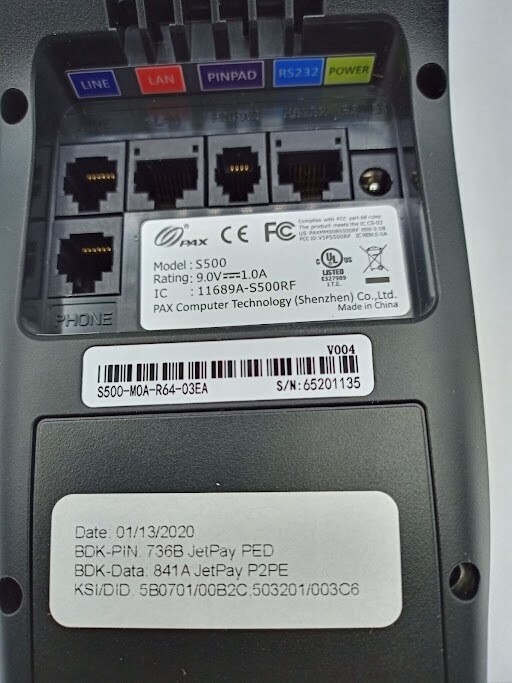 PAX TECHNOLOGIES S500-M0A-R64-03EA CREDIT CARD WI-FI POS TERMINAL -LOCKED