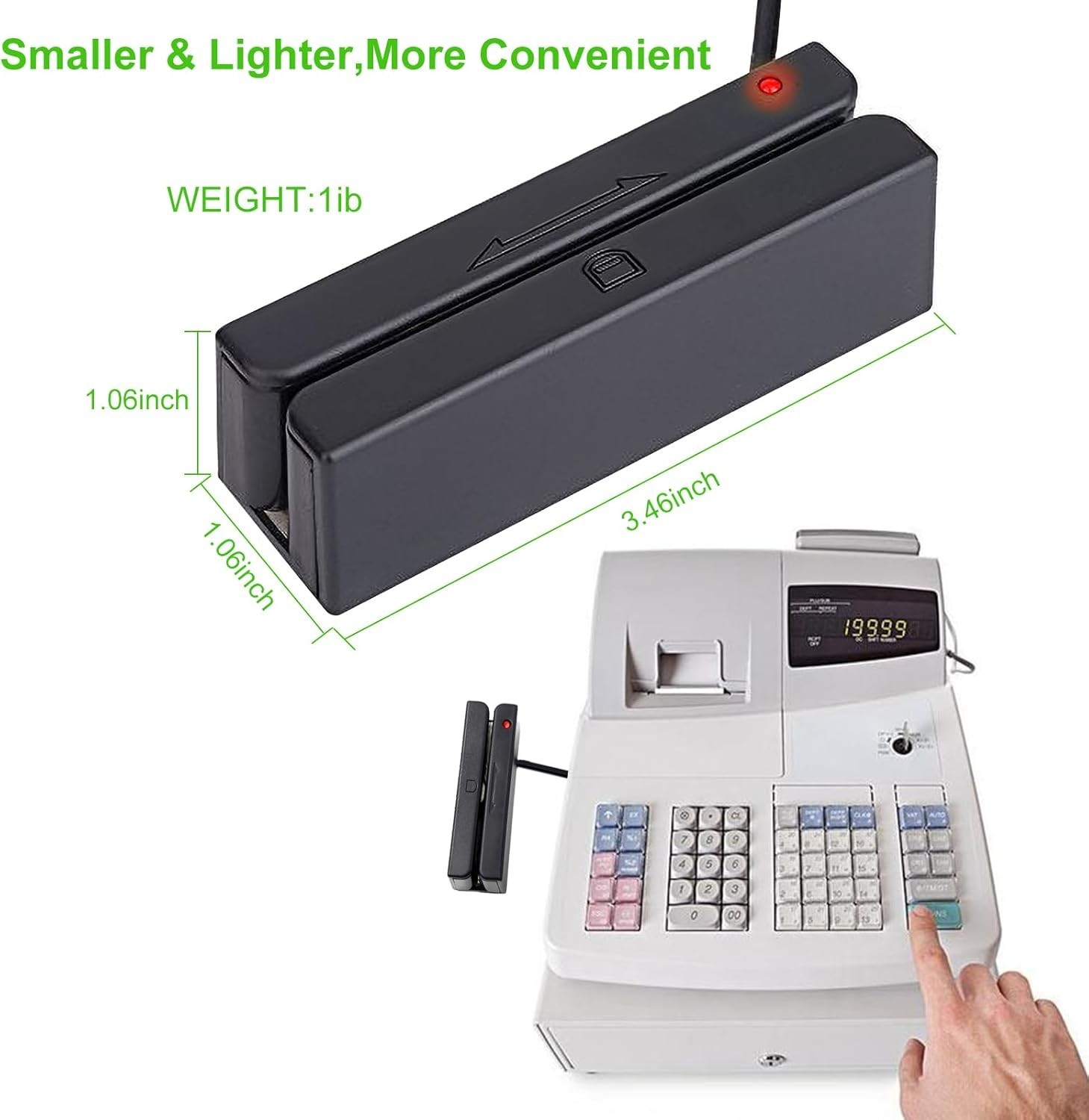 Effortless POS Magnetic Card Reader – 3-Track USB Swiper for Quick Transactions