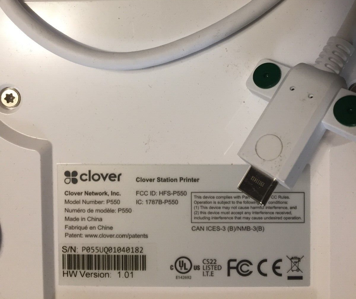 Clover Station P550 PRINTER – THERMAL PRINTER FOR CLOVER PRO 2018 SOLO