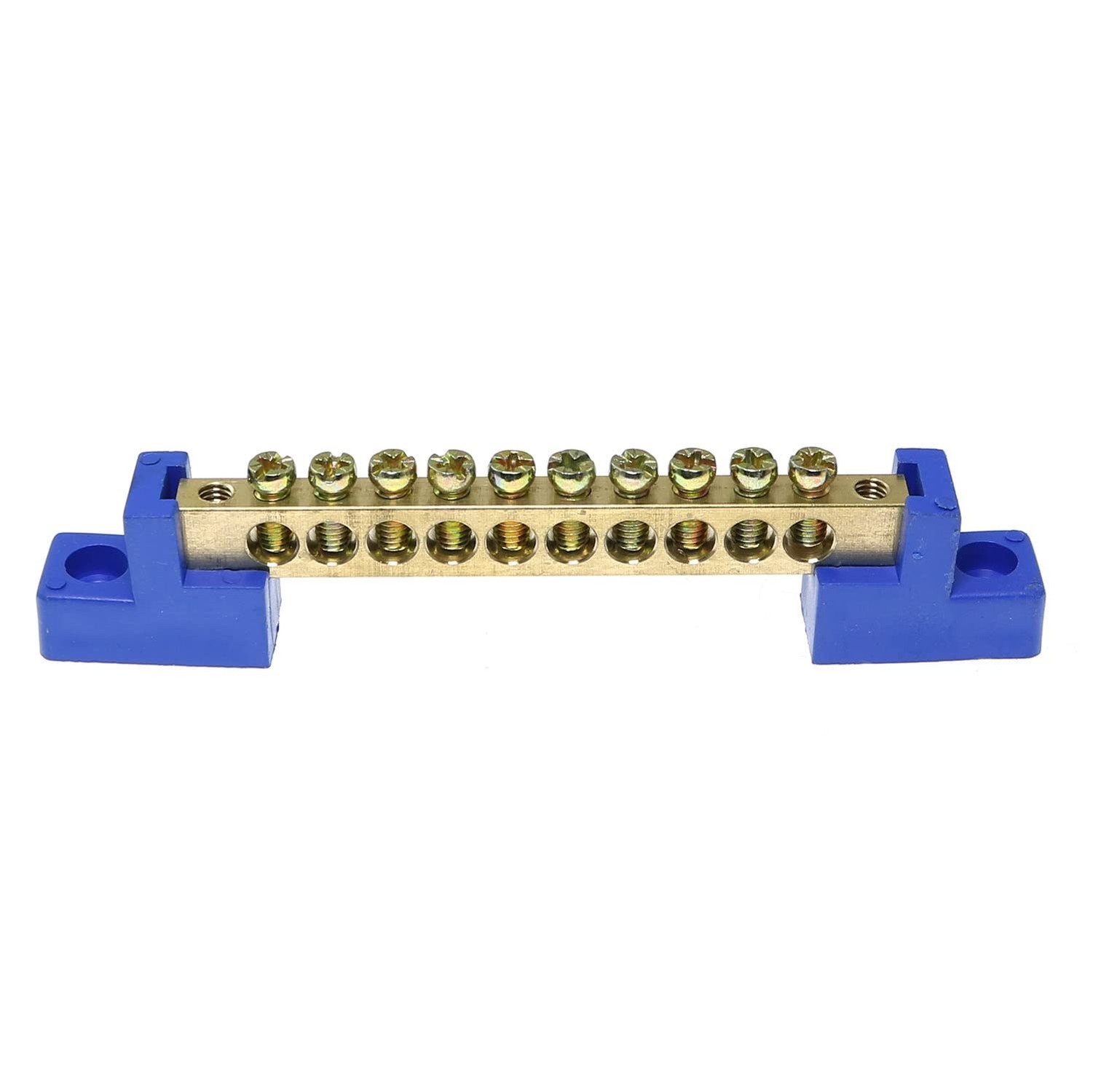 RLECS 2pcs Terminal Bus Bar 10 Positions Terminal Block Brass Wire Screw Term…