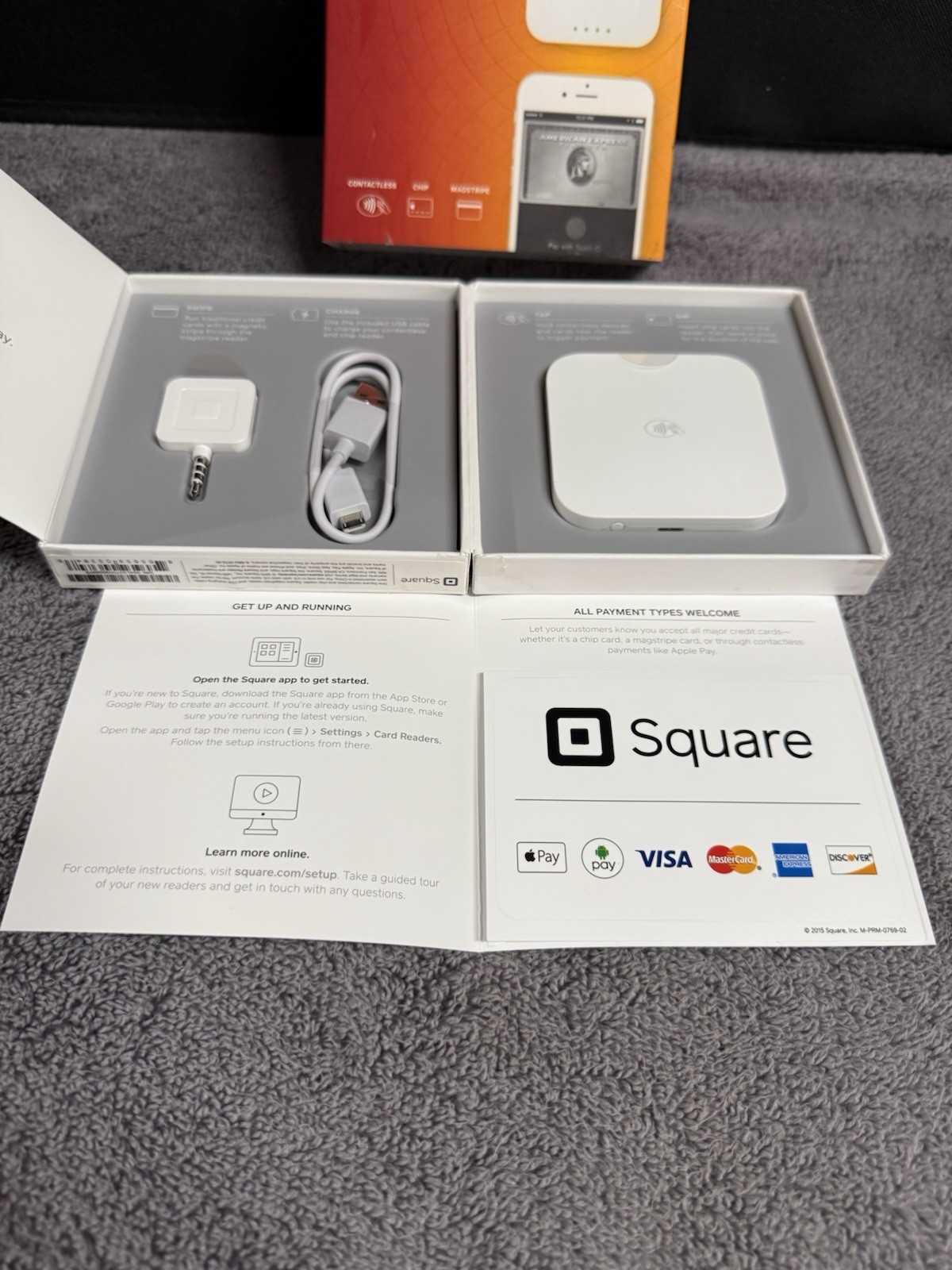 Authentic SQUARE Credit Card Reader Contactless & Chip w/Dock & Power Adapter