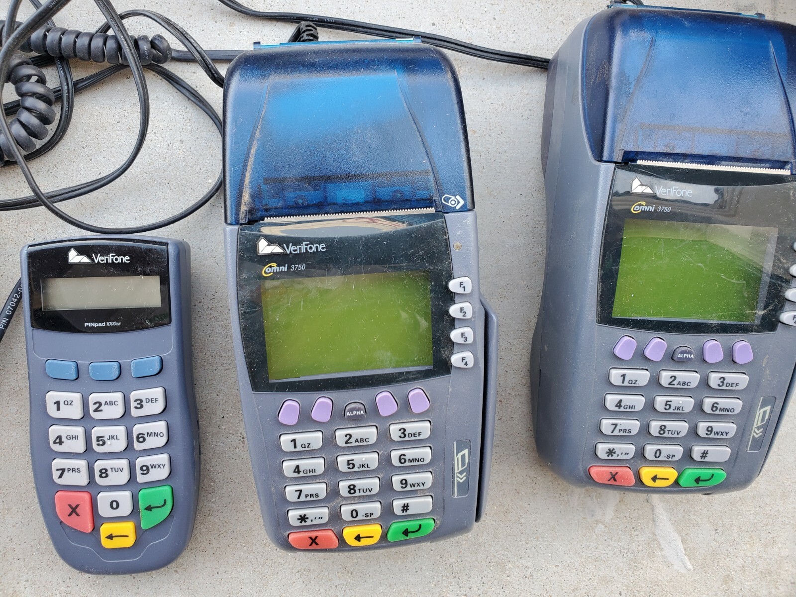 Set of 4 – Verifone Omni 3750 & 1 BofA Credit Card Processing Terminals