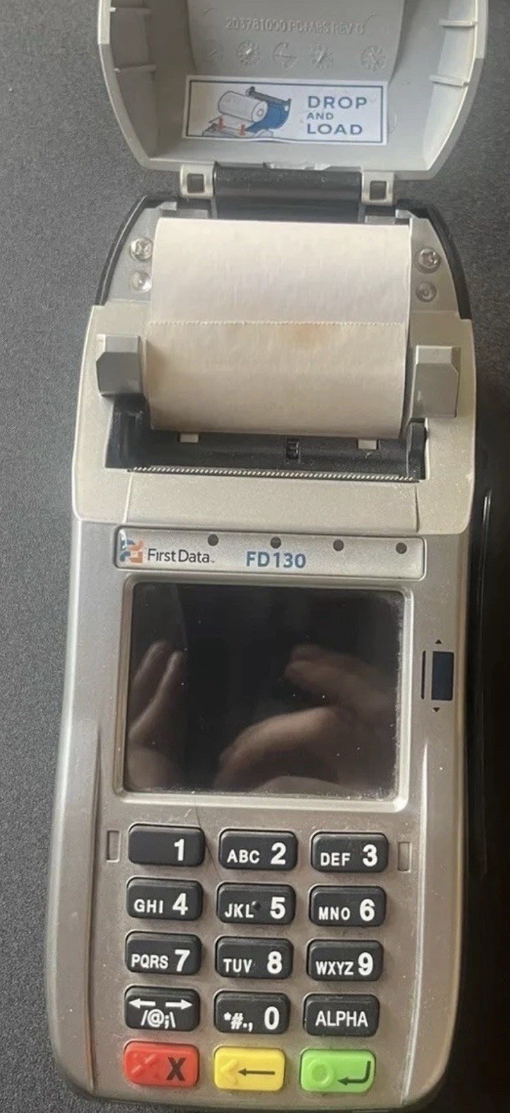 First Data FD130 EMV Credit Card Terminal + 8 Paper Rolls.