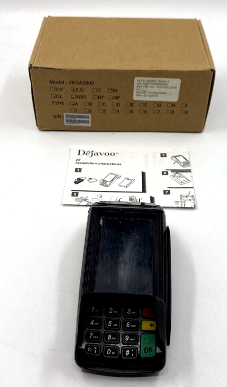 Dejavoo Z9 3.5″ VEGA3000 LCD POS Credit Card Terminal No Power Cord / Tested