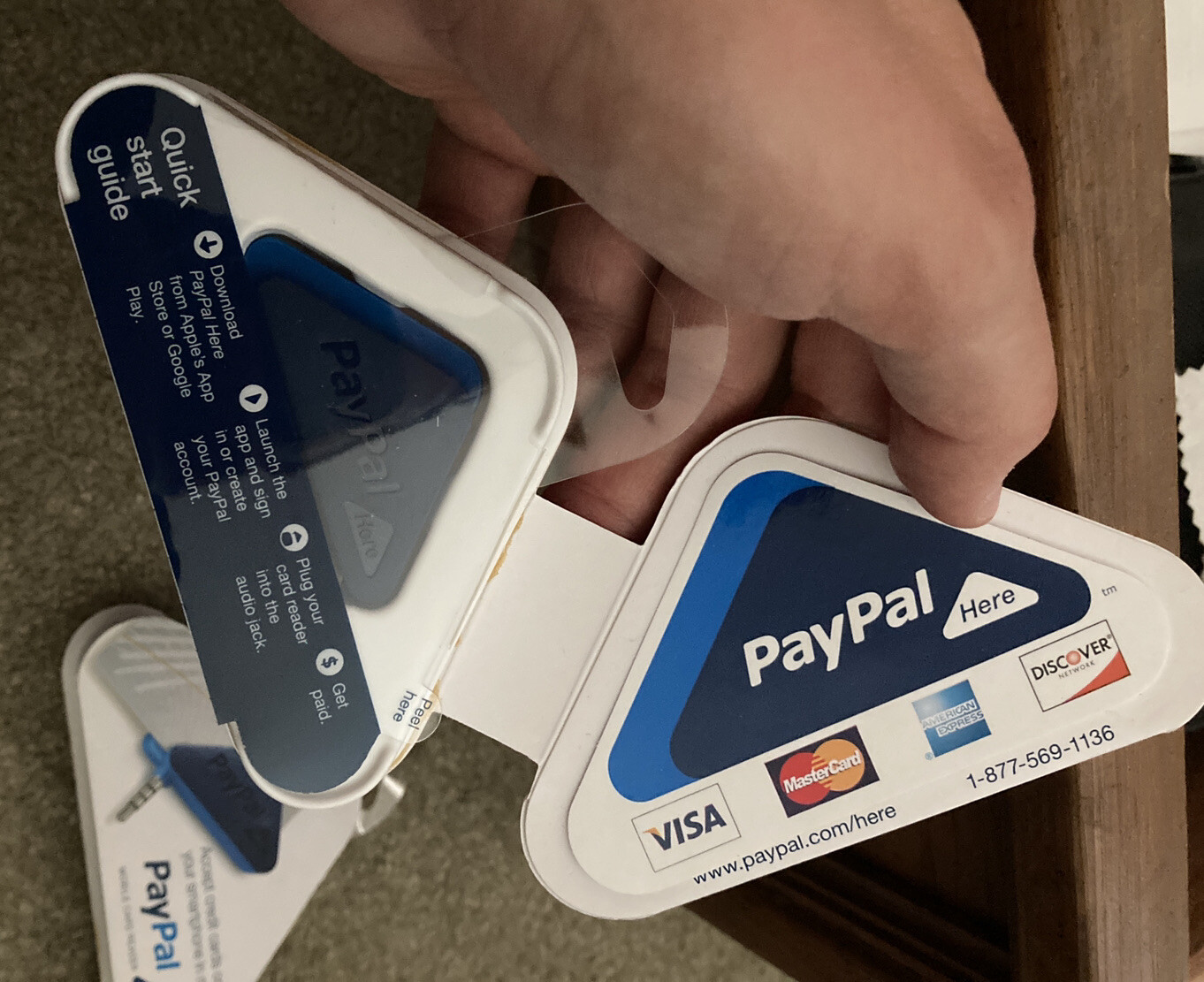 2x PayPal Here Triangular AUX 3.5mm Port Headphone Jack Credit Debit Card Reader