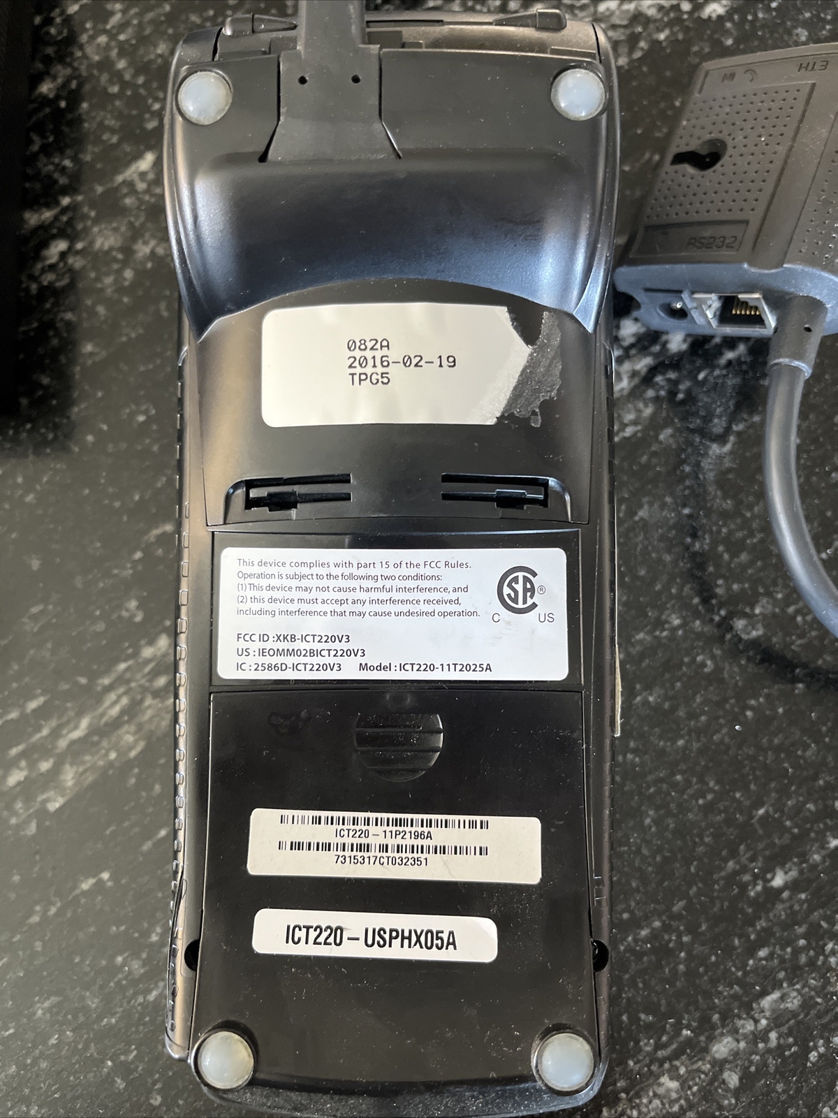 Ingenico ICT220 Credit Card Terminal And EMV Chip Reader w/Power Adapter