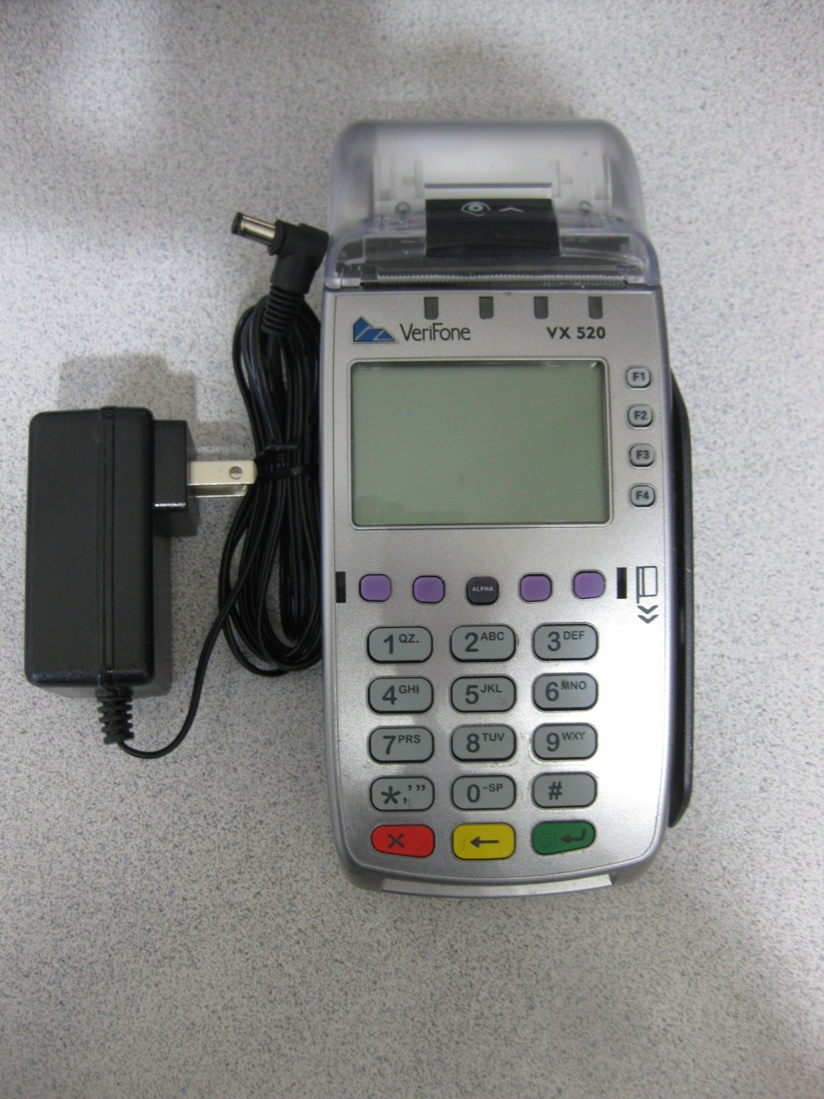 VeriFone Model VX 520 POS Credit Card Reader Terminal with Power Supply
