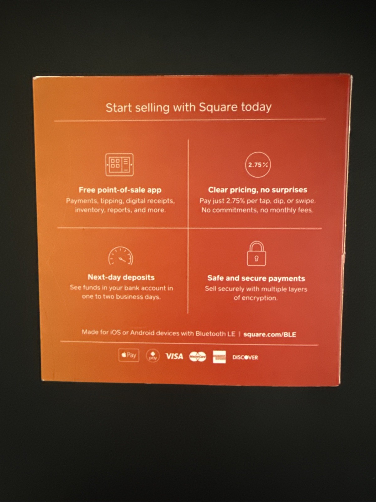 Square Reader Except Payments Everywhere New In Sealed Box A-SKU-0113-01