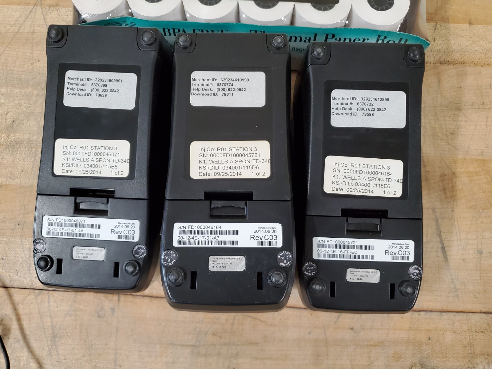 First Data FD130 EMV Credit Card Terminals With IBM 24 Pack Paper Rolls – READ!