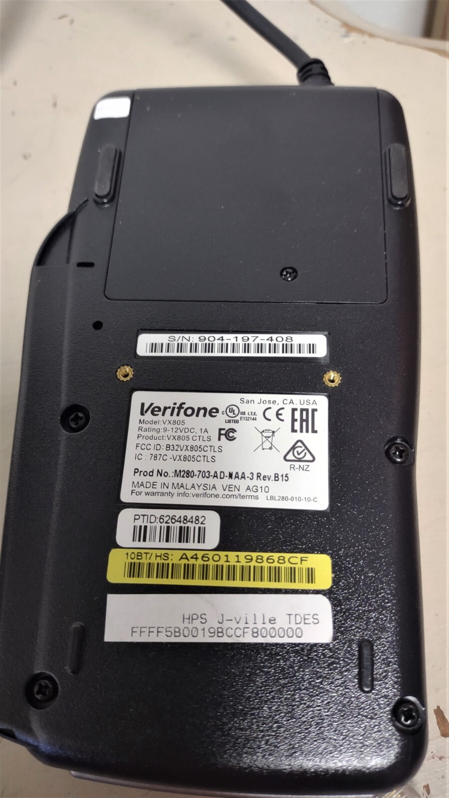 Verifone VX805 CTLS Pin Pad Keypad Credit Card Reader 192MB SC 2SAM NEW NIB