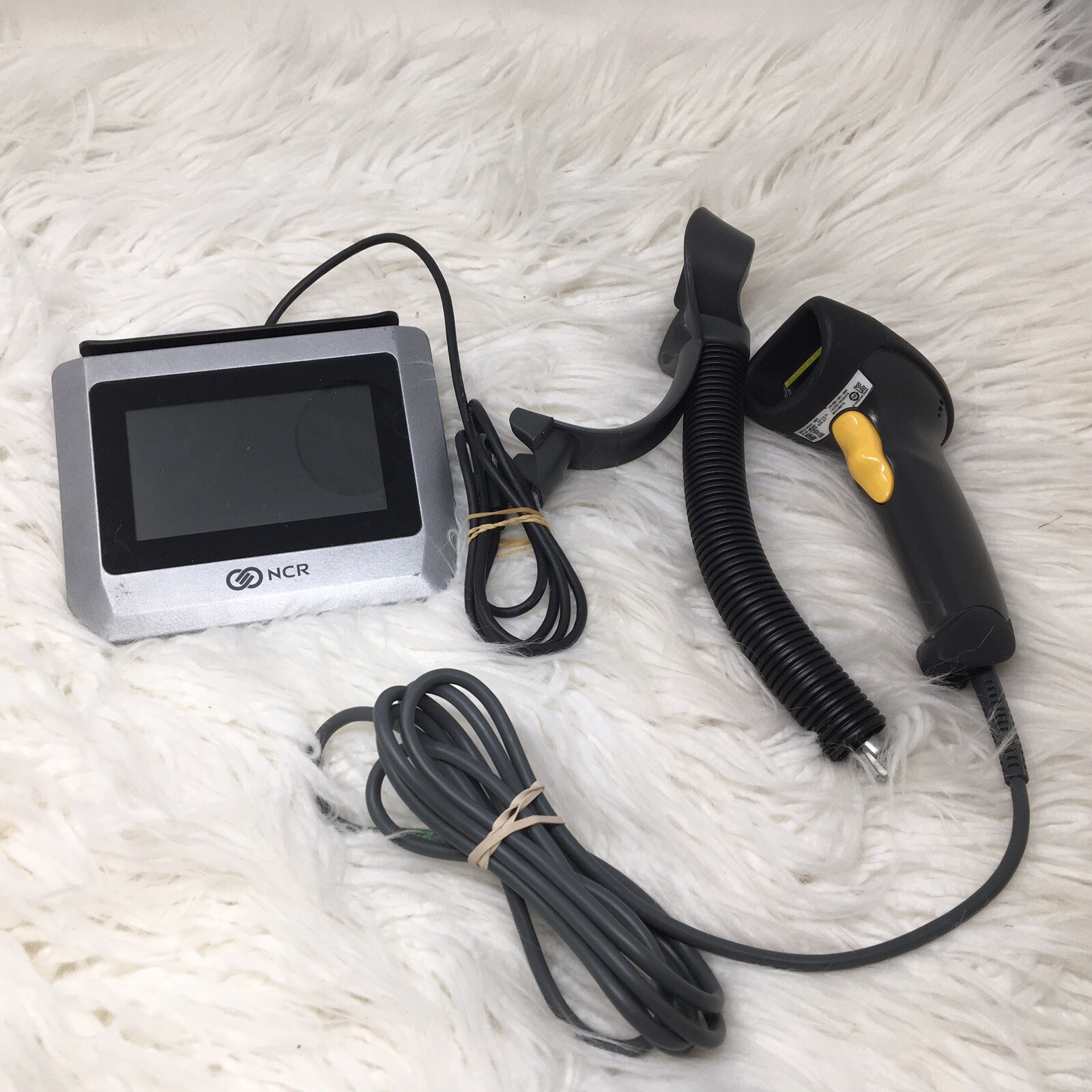 NCR Credit Card Swiper Reader 5938 And Hand Held Bar Code Reader LS2208