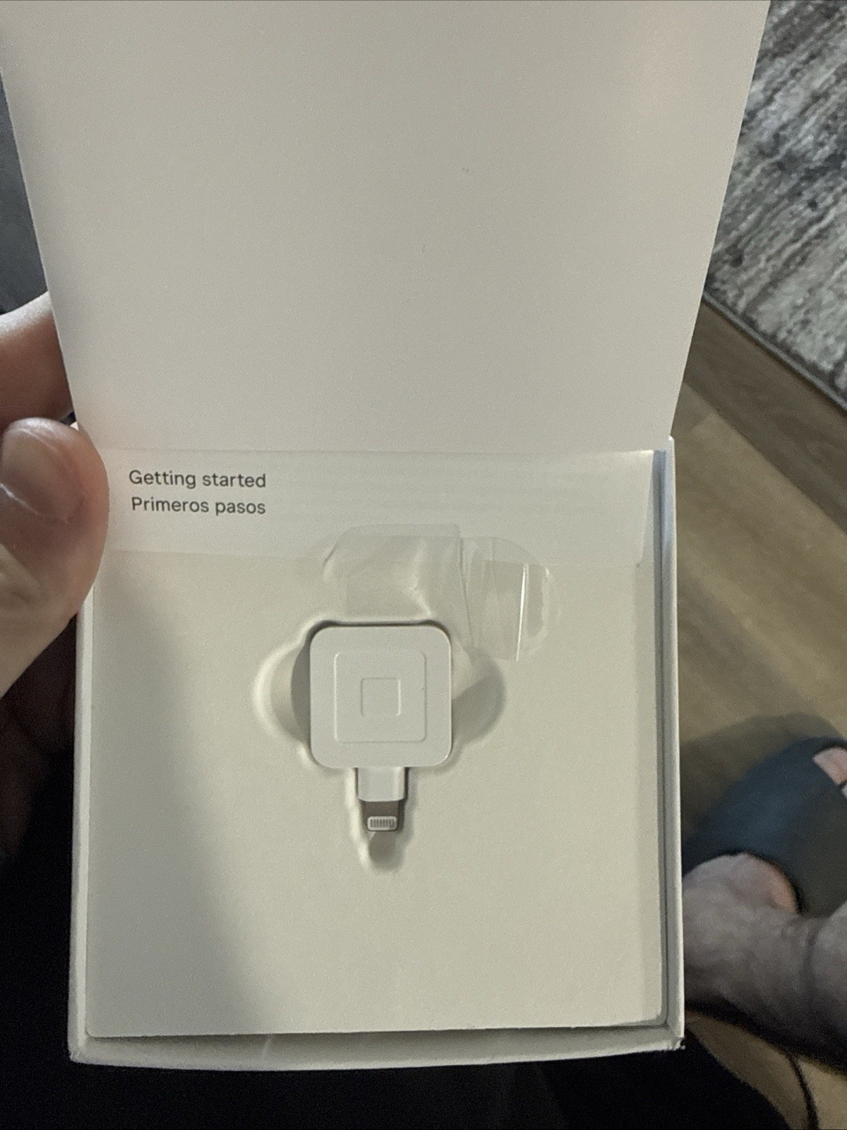 Square Credit Debit Card Reader – White for Apple iPhone With Lightning Adapter