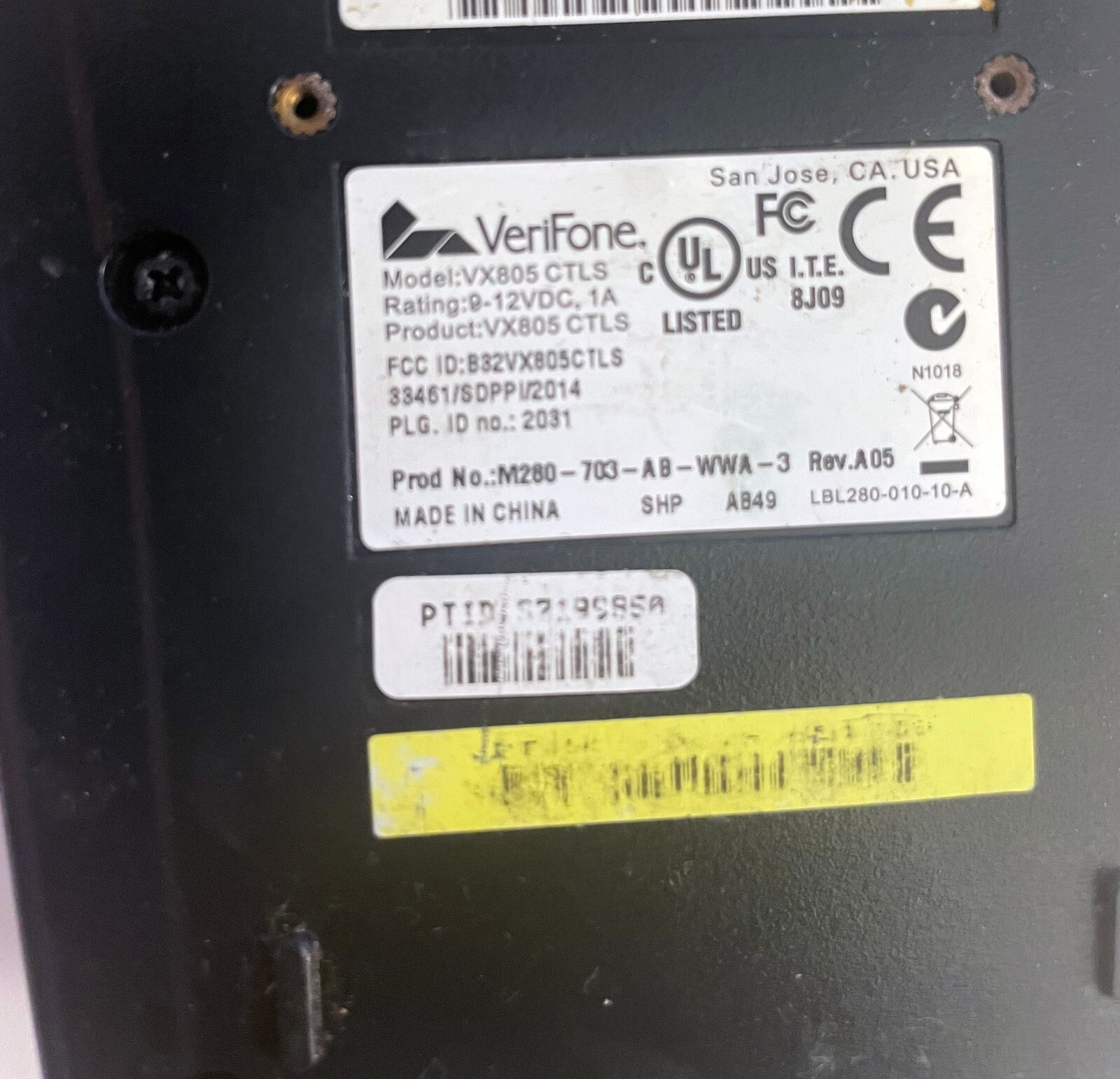 Verifone VX-805 Pin Pad Card Reader Keypad