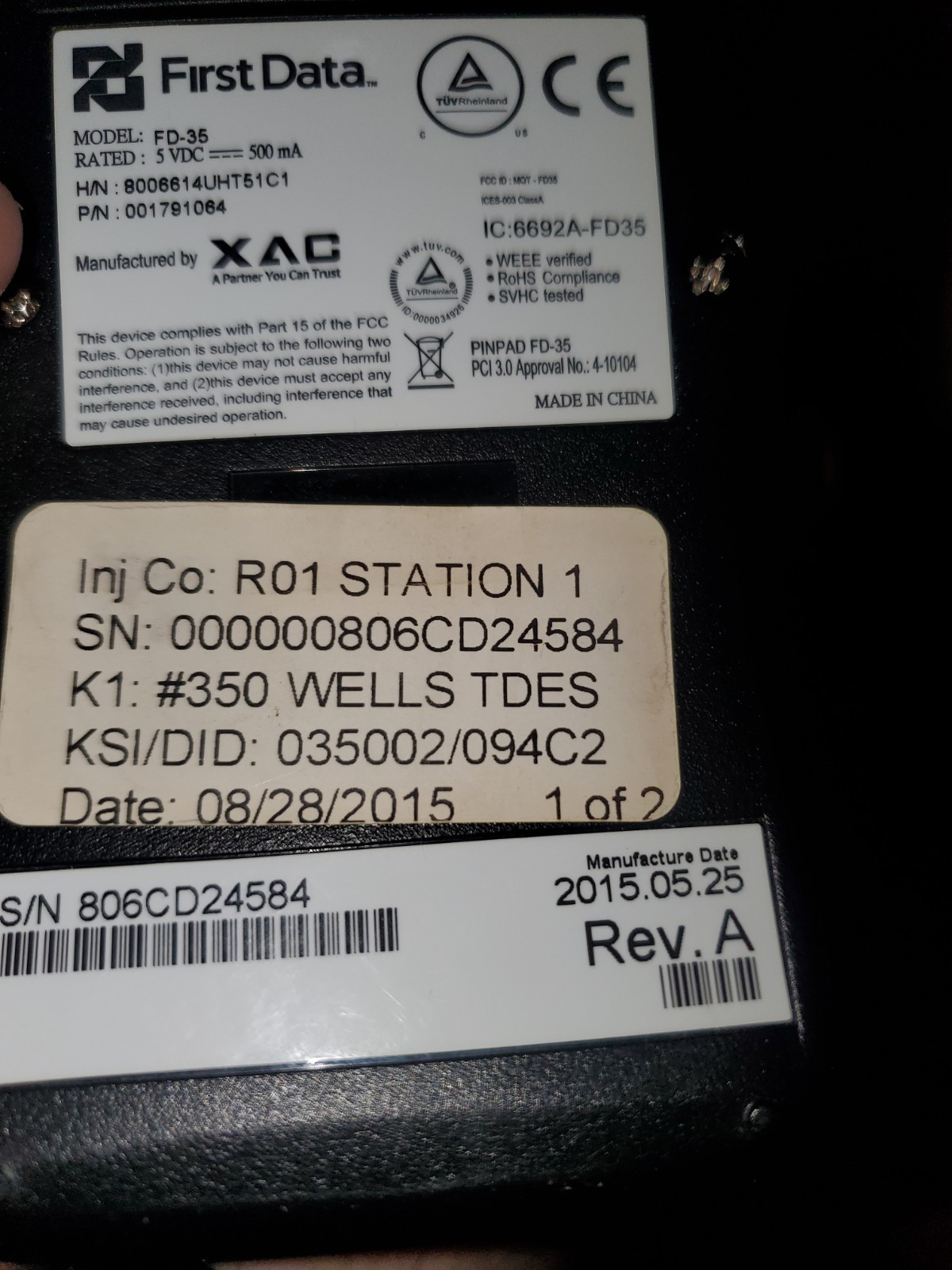 First Data FD100ti and FD35 POS Credit Card Terminals Touch to Pay