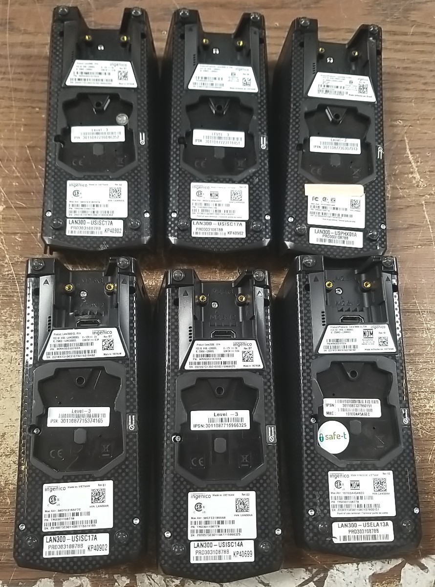 Lot X6 INGENICO LANE/3000 PAYMENT TERMINAL CREDIT CARD TOUCH POS TRD30110877B