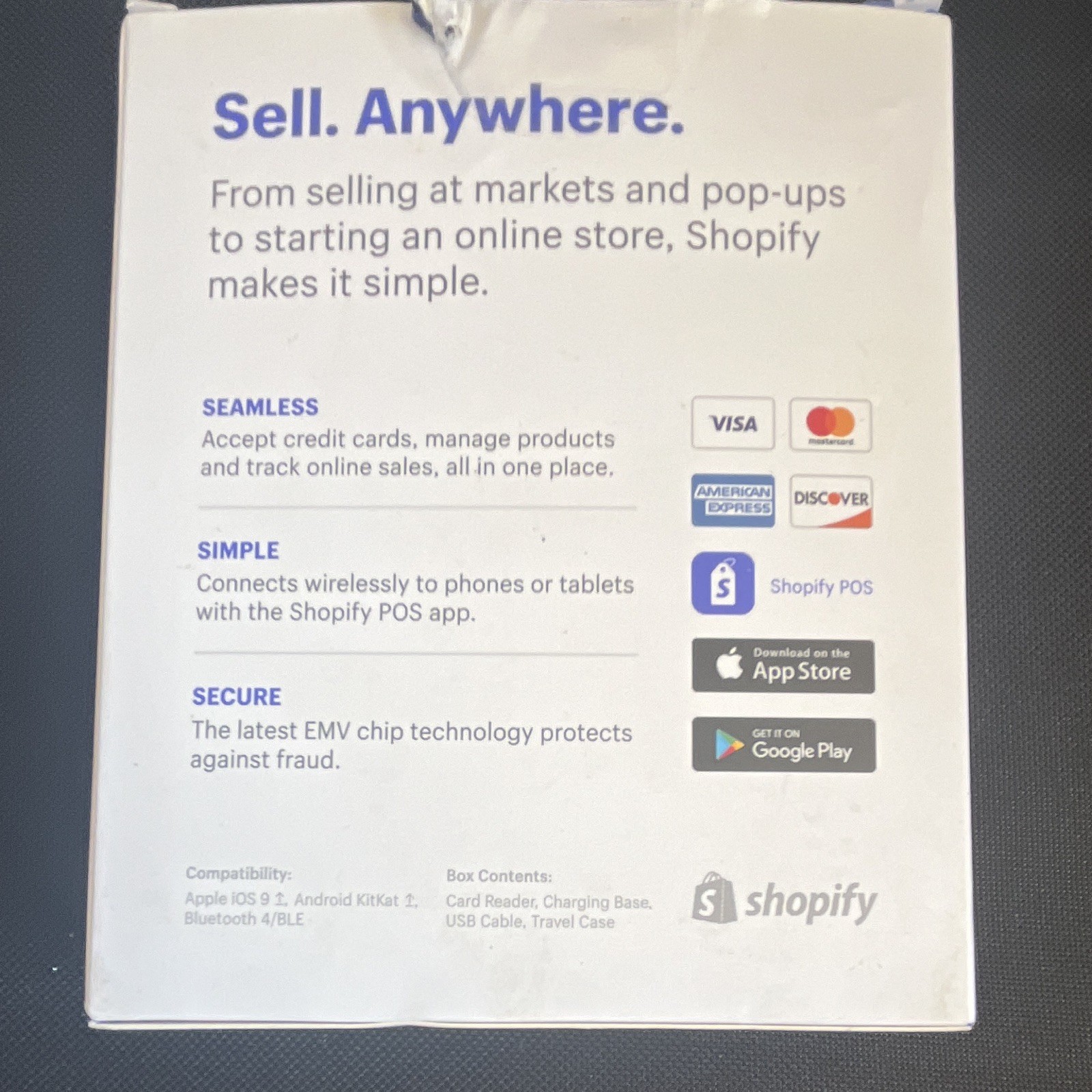 Shopify Chip & Swipe Reader Wireless Credit Card Reader S1701 for iPhone/Android