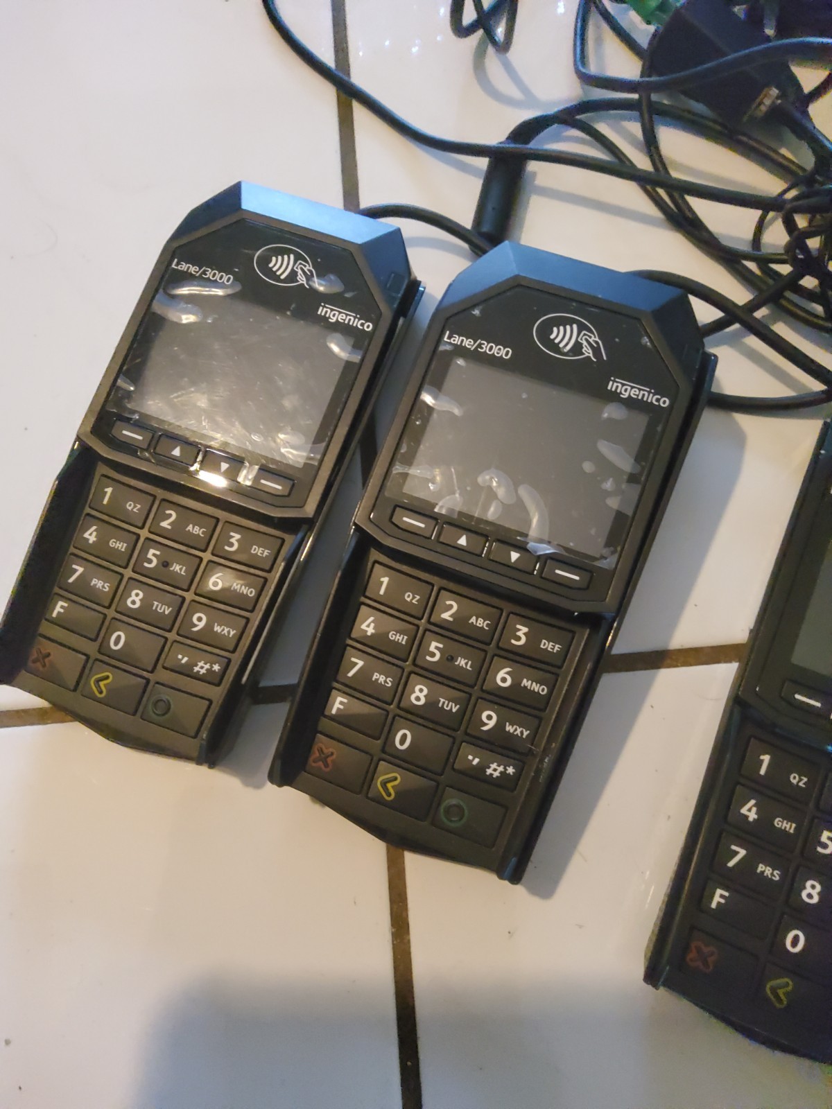 Ingenico Lane/300 Payment Terminal Credit Card Touch Lot Of 3