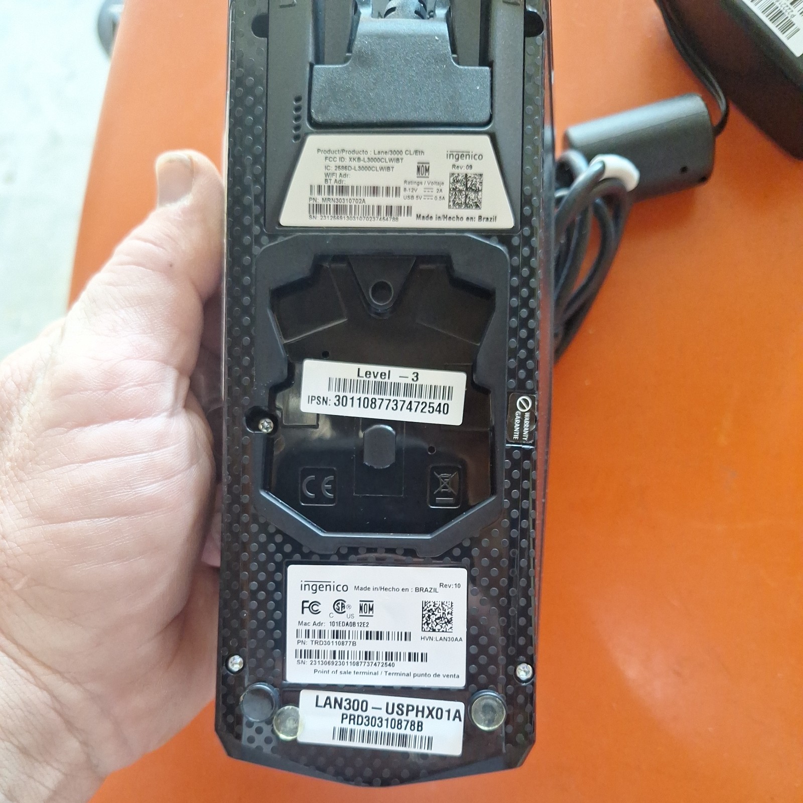 Ingenico LANE/3000 USSCNO2A Credit Card Reader Payment Terminal 31727AM