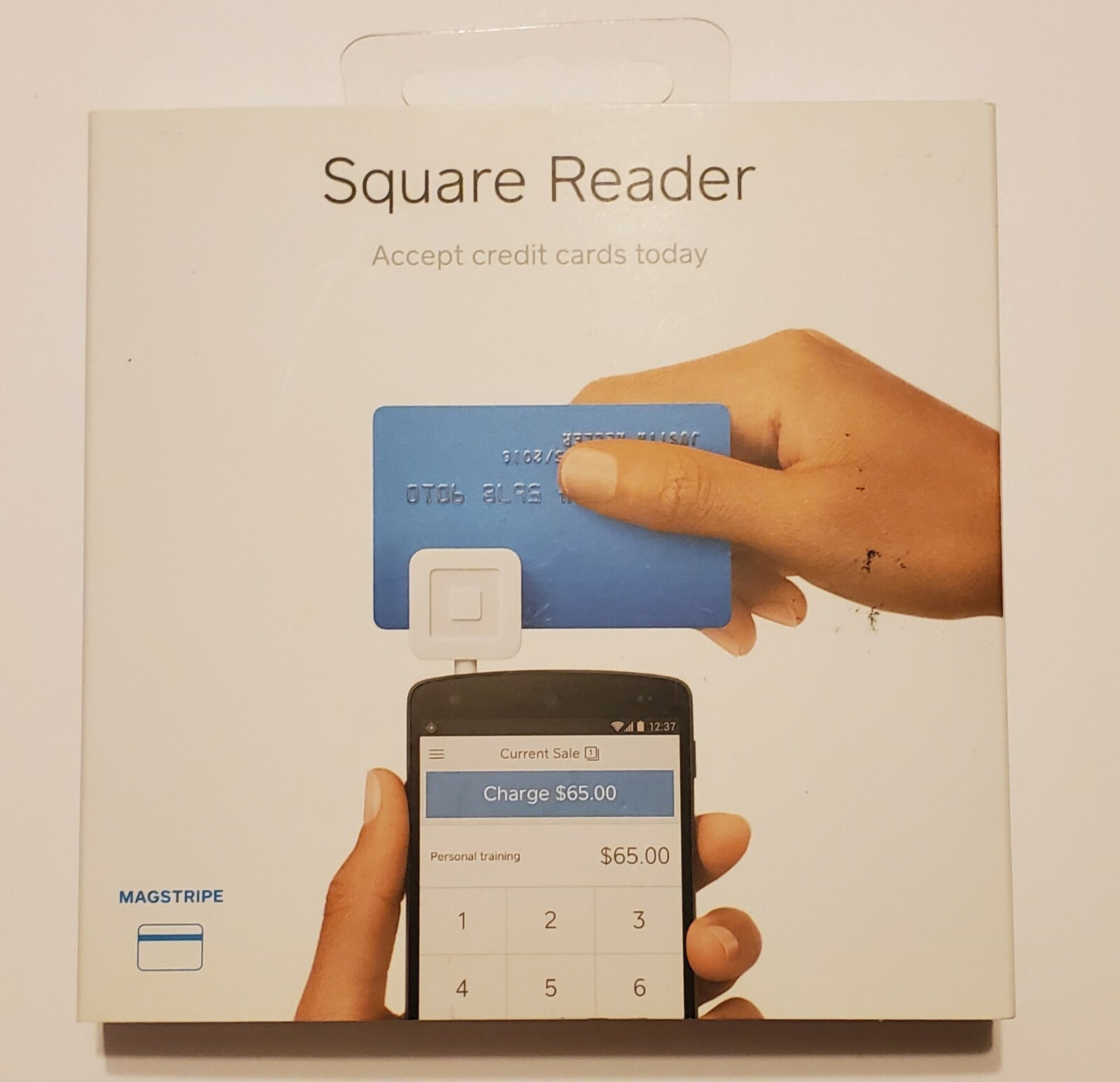 Square Reader A-PKG-0206-01 Credit Debit Card Reader – White iPhone Android