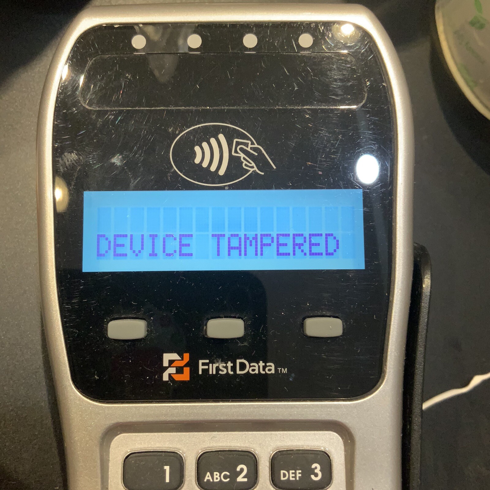 First Data FD35 PIN pad 2pieces $15.99FOR PARTS/REPAIR ONLY-TAMPERED,NO RETURN!!