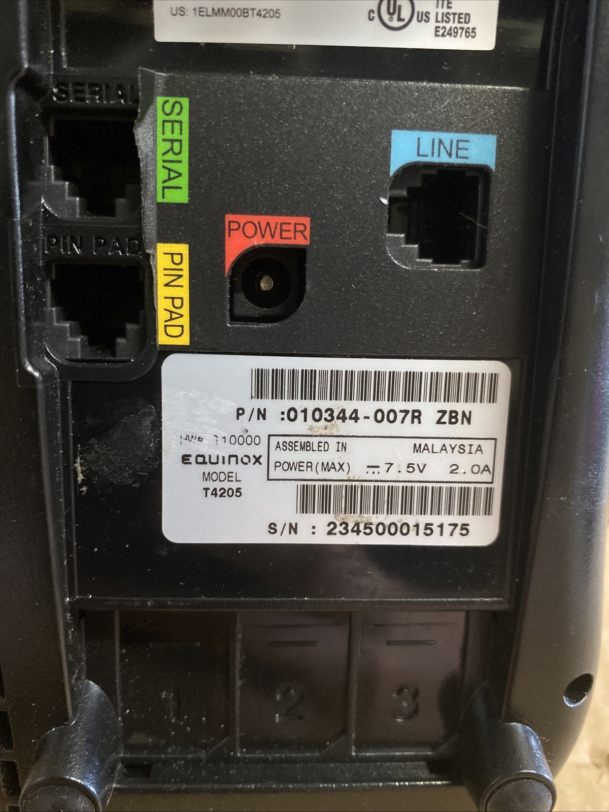 (NO CORDS) Equinox T4205 Credit Card Reader