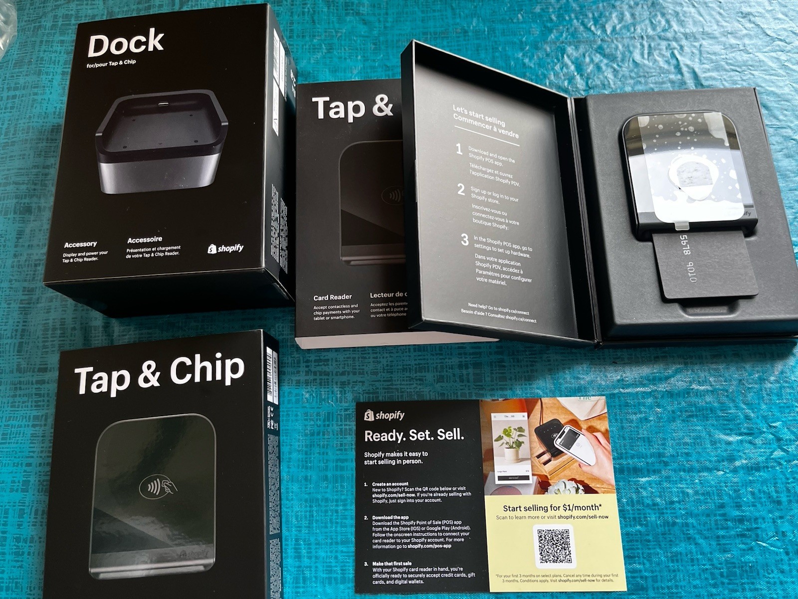 Shopify 2 Tap and Chip Card Reader & Shopify 1 Dock S1801B, S1802B Mobile Pay