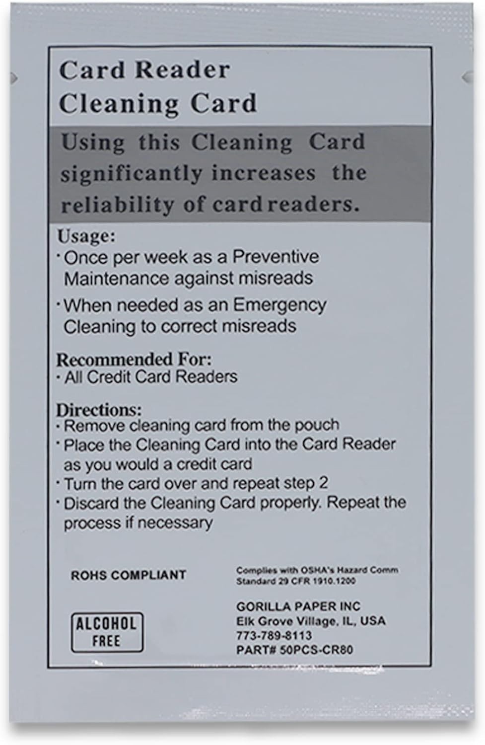 Dual Side Pre-Saturated Cleaning Cards – 50 Pack