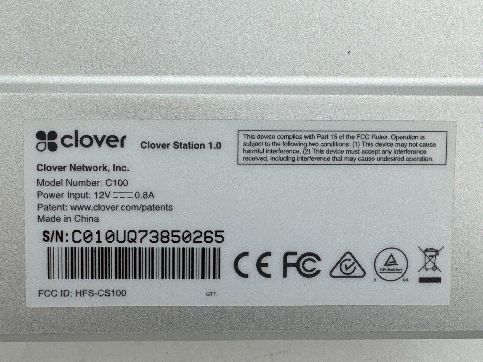 Clover Station C100 POS 1.0 System w/ Printer Point Sale P100 & Mini – Locked