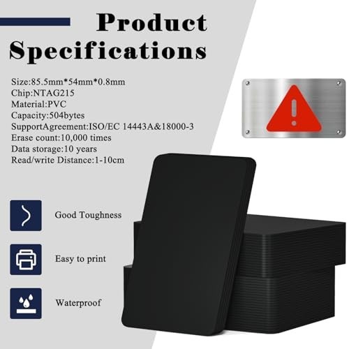 30pcs NFC Tags NTAG215 Programmable Cards – Rewritable Business Cards, iPhone Co