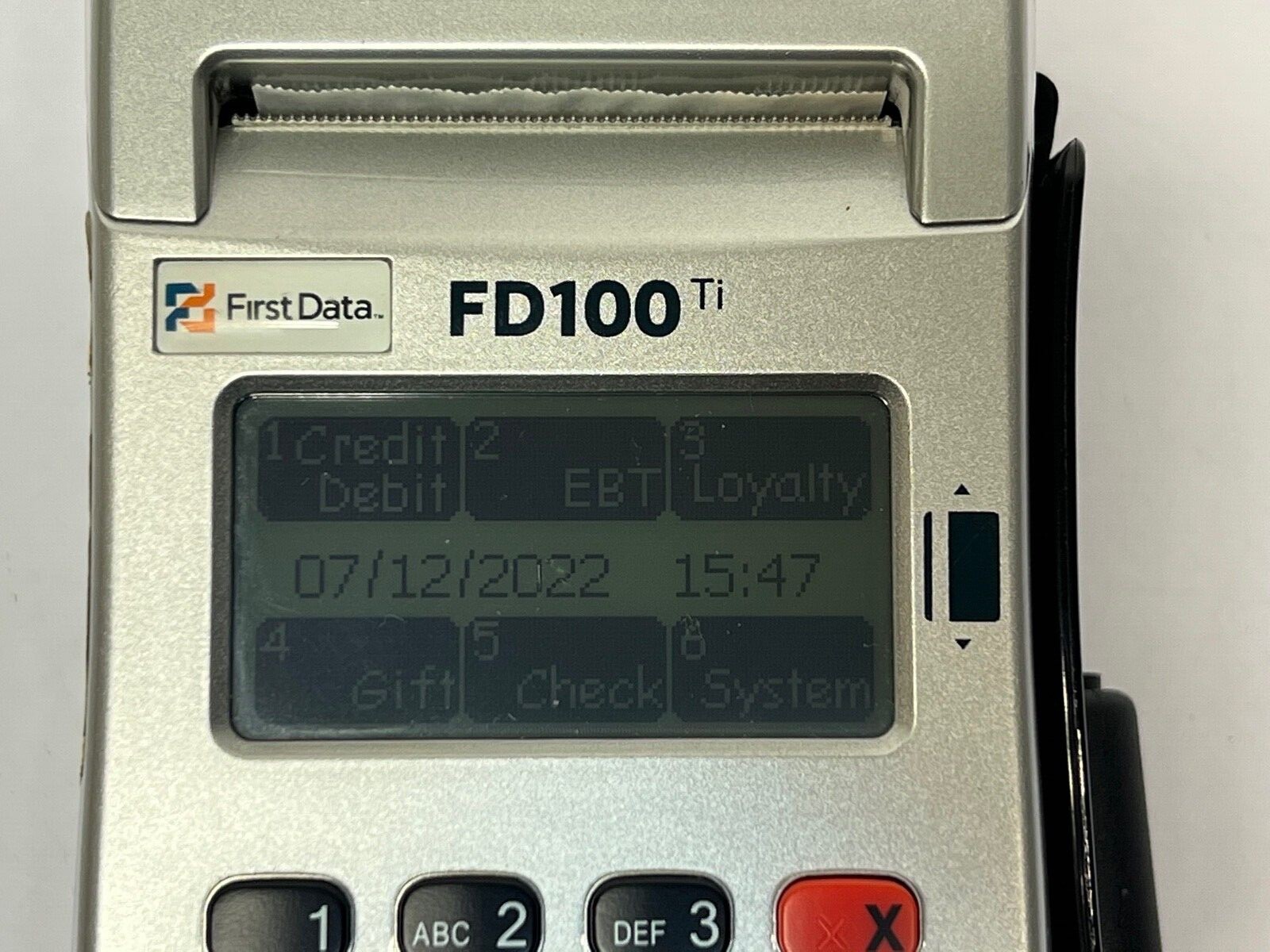 First Data FD100ti Silver Credit Card Terminal – Power cord